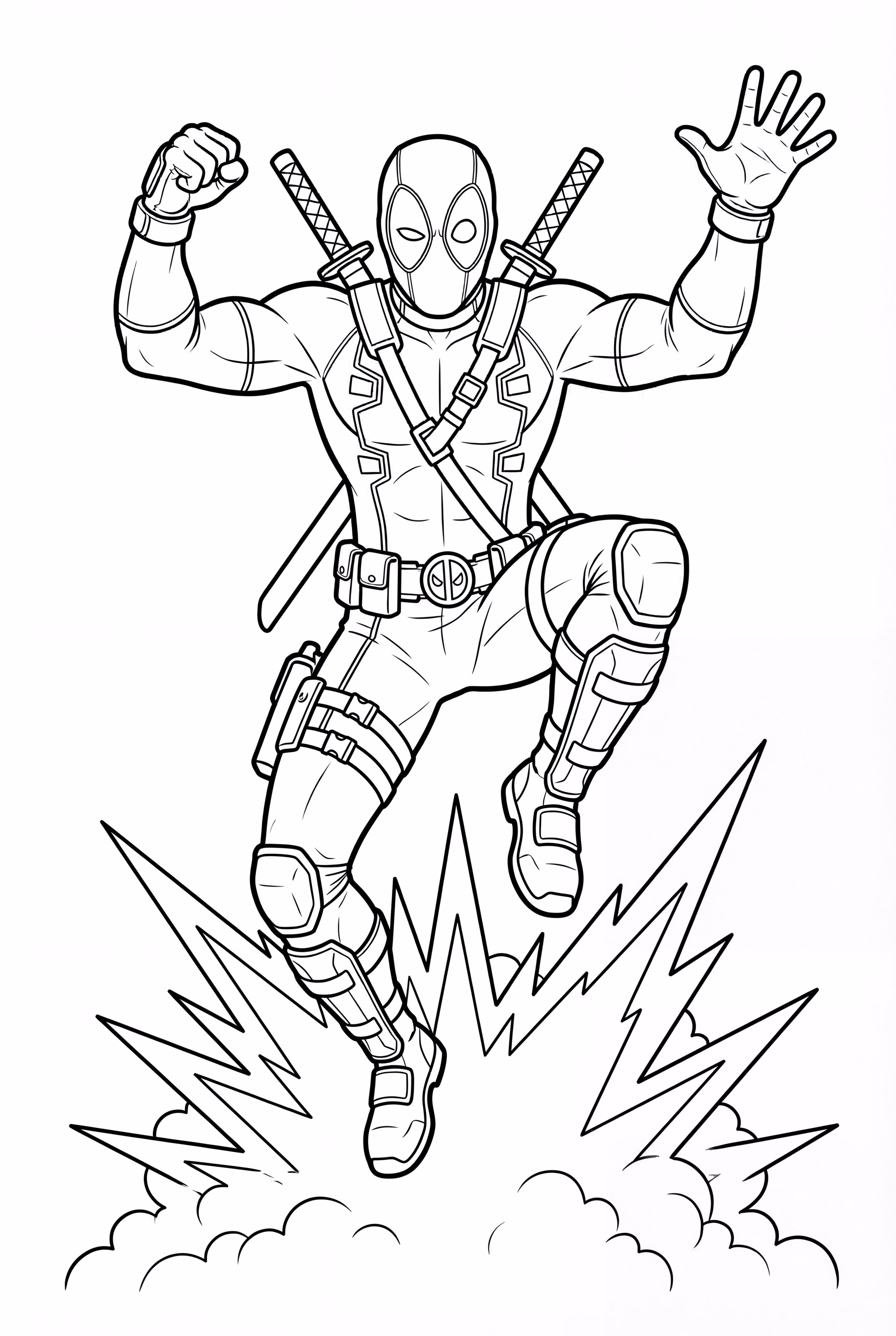 Deadpool Pulando Sobre Explosão