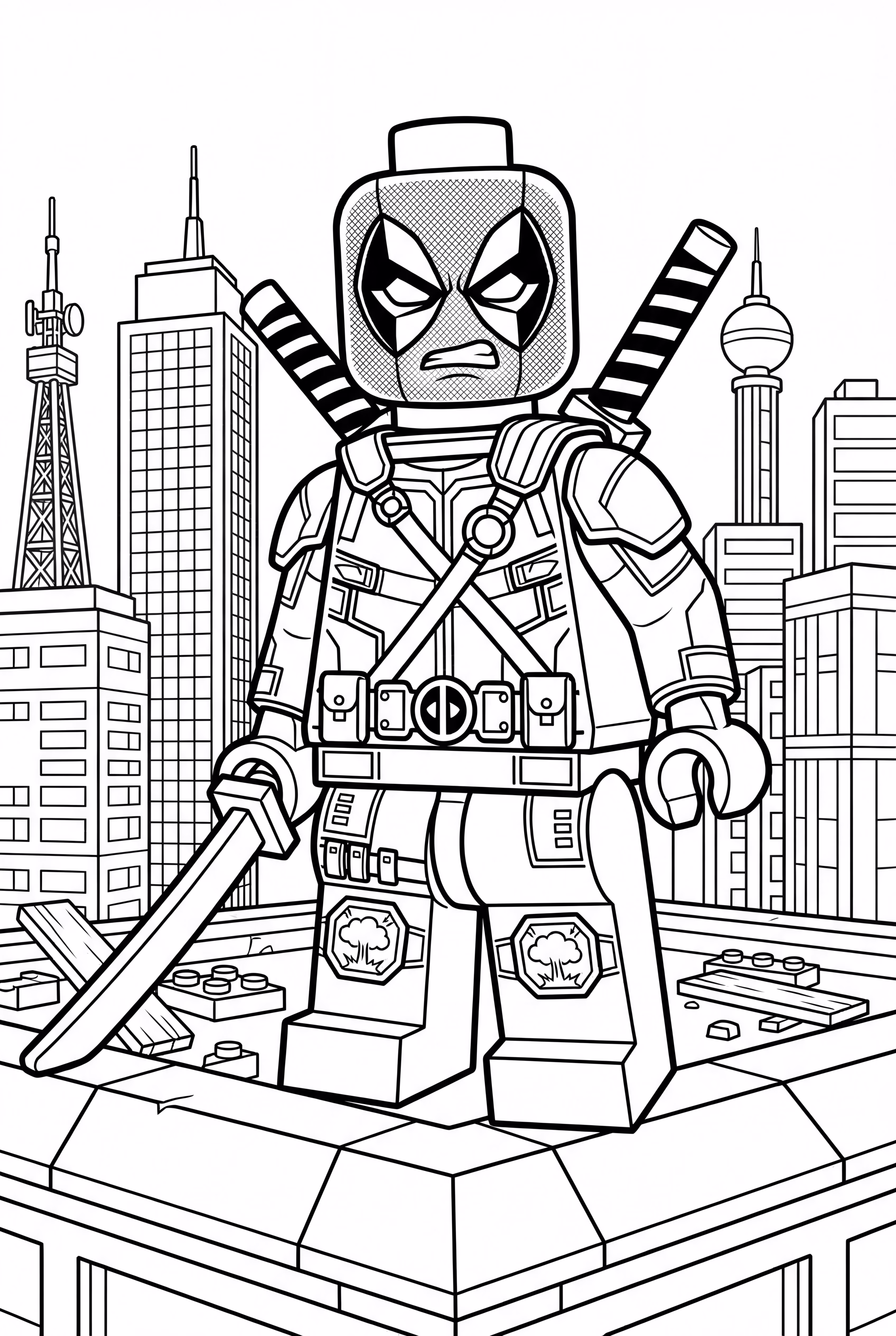 Deadpool Lego Cartoon Style