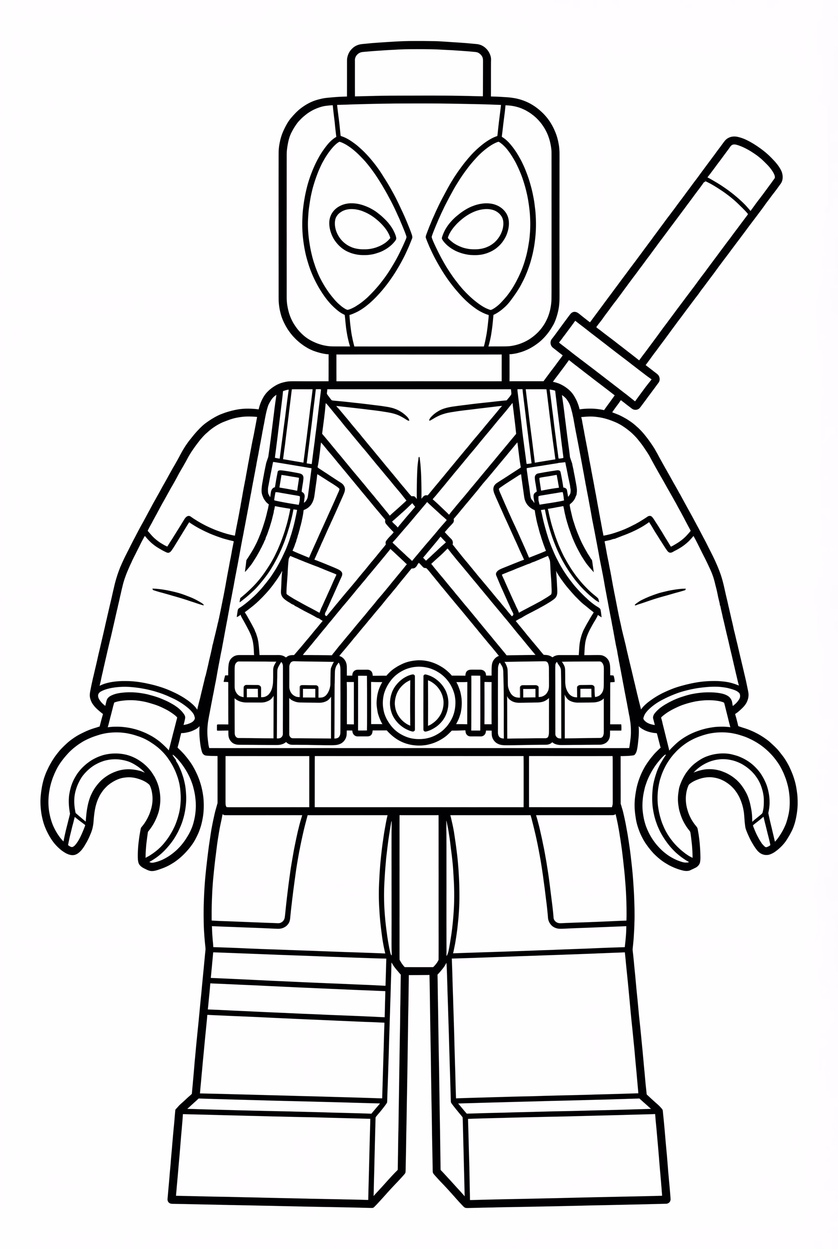 Pose de Super-Herói do Lego do Deadpool