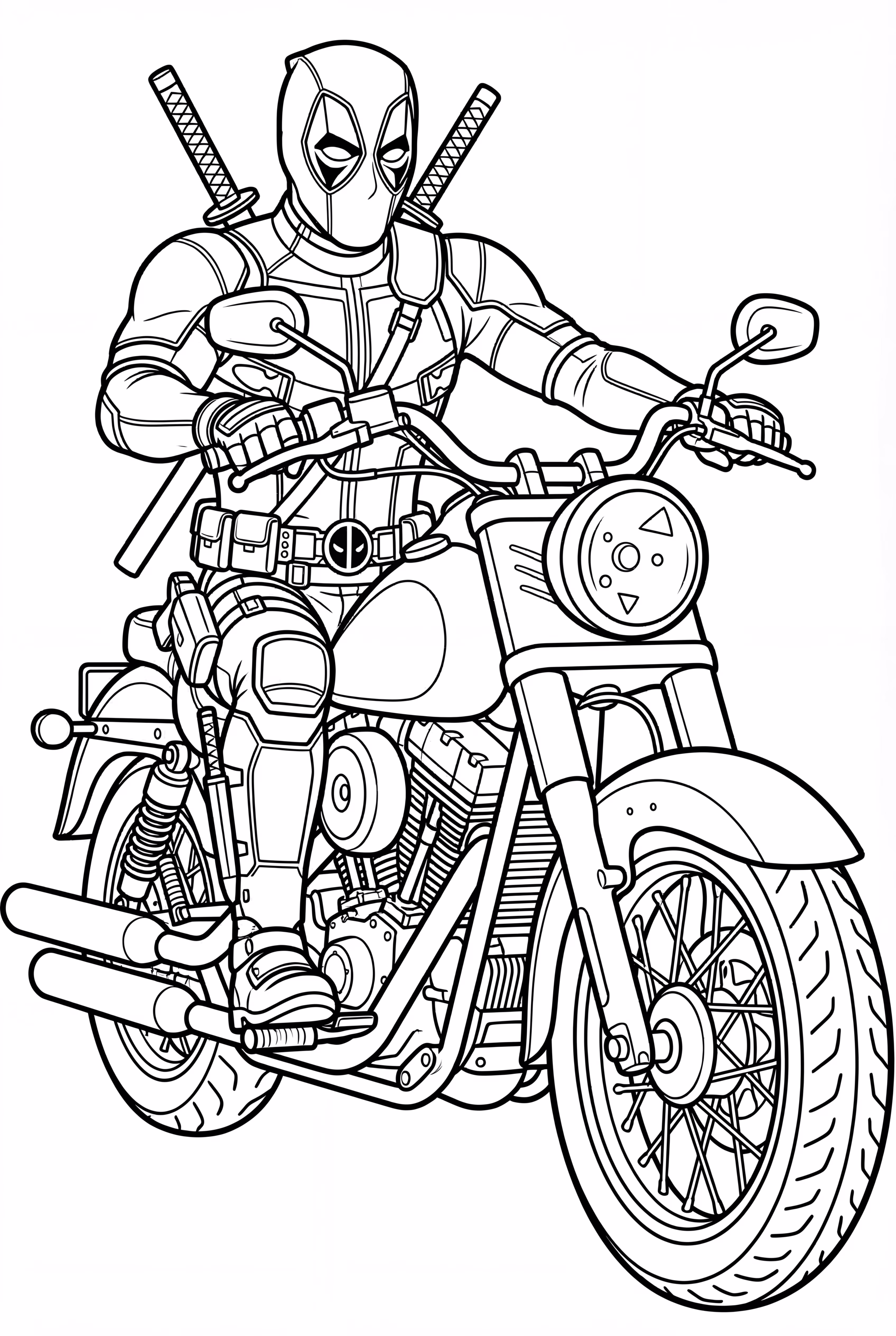 Deadpool On A Motorcycle Chase