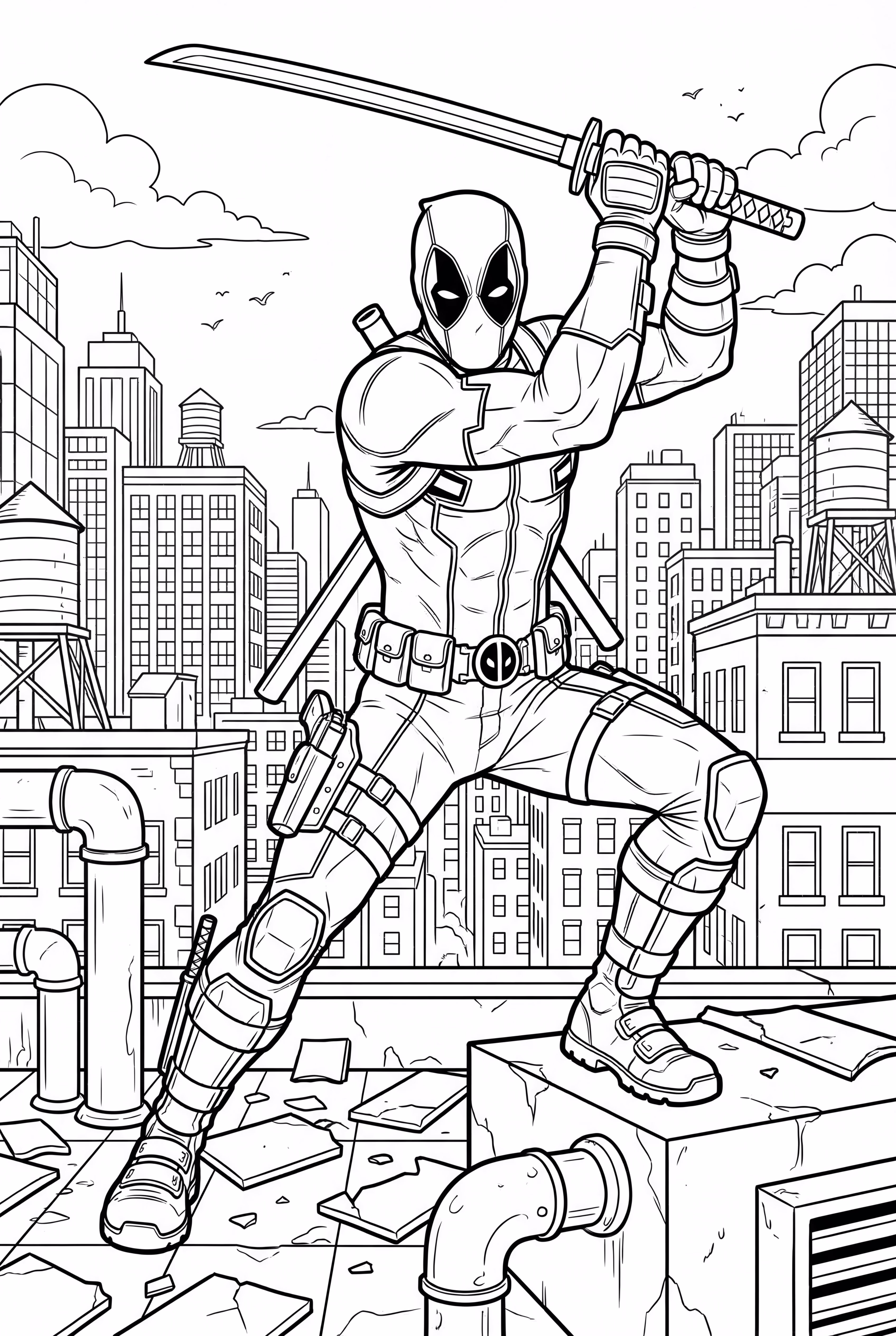 Deadpool Wearing Classic Red Suit