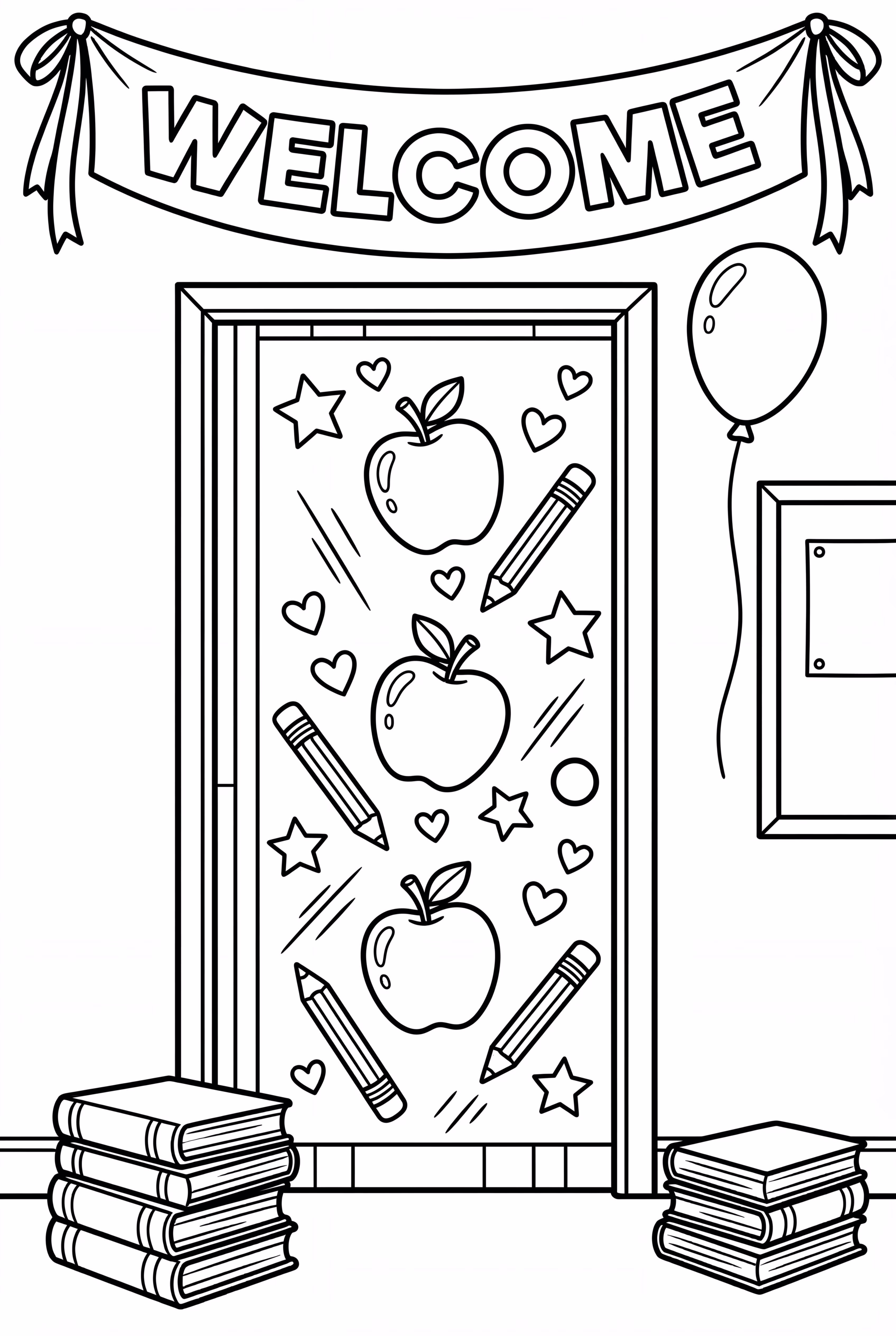 Decorated Back to School Classroom Door