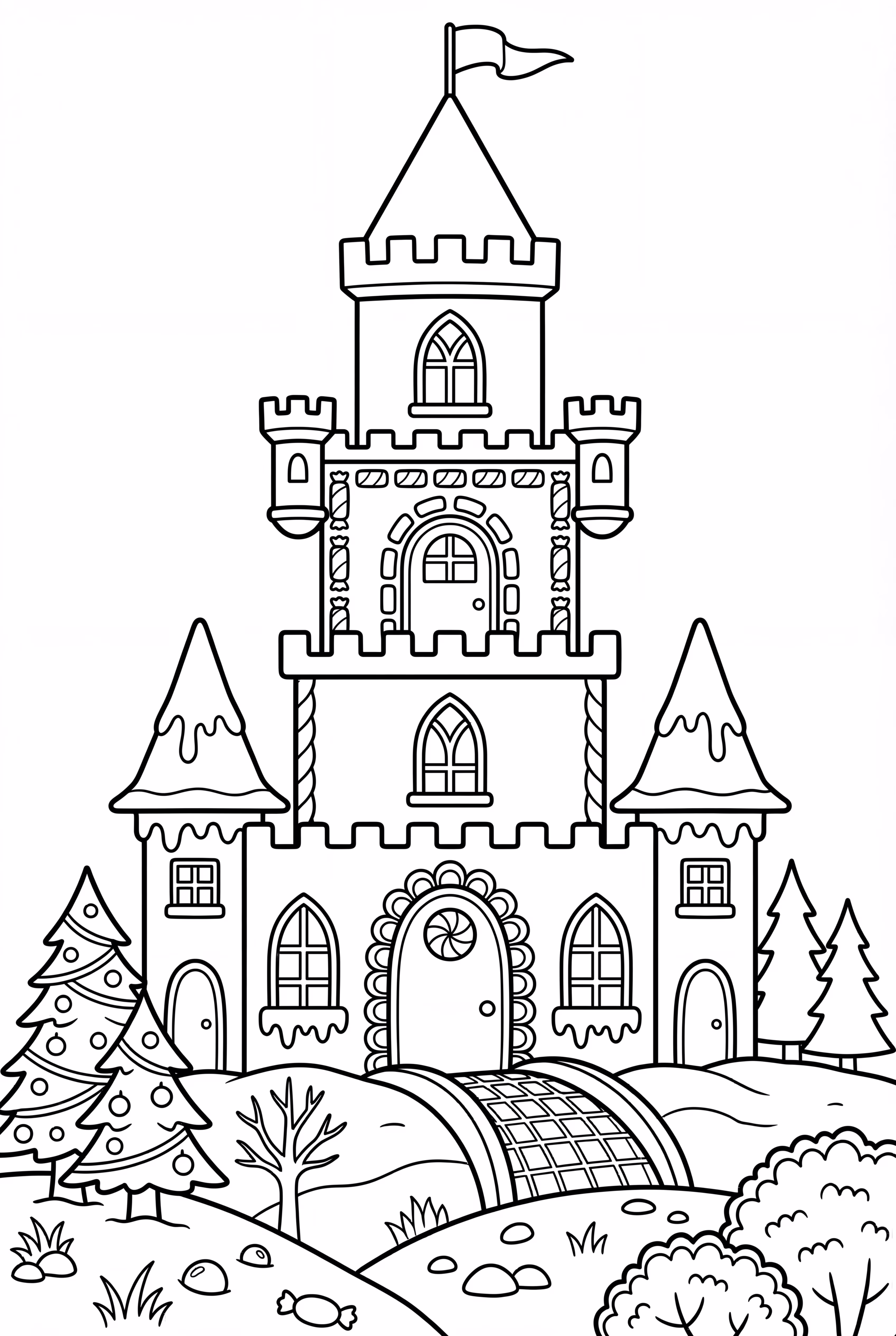 Decorated Gingerbread Castle