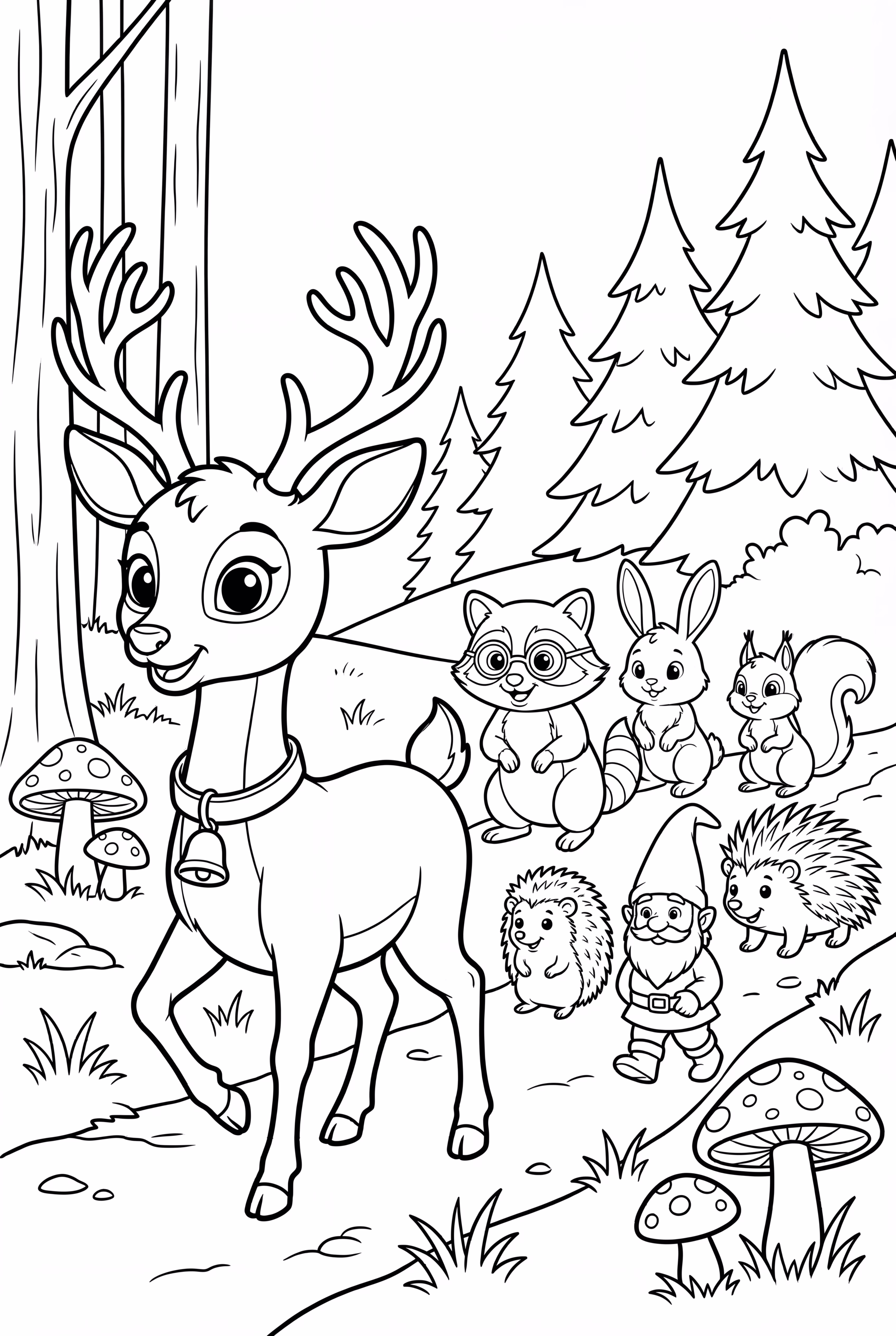 带领森林动物的鹿