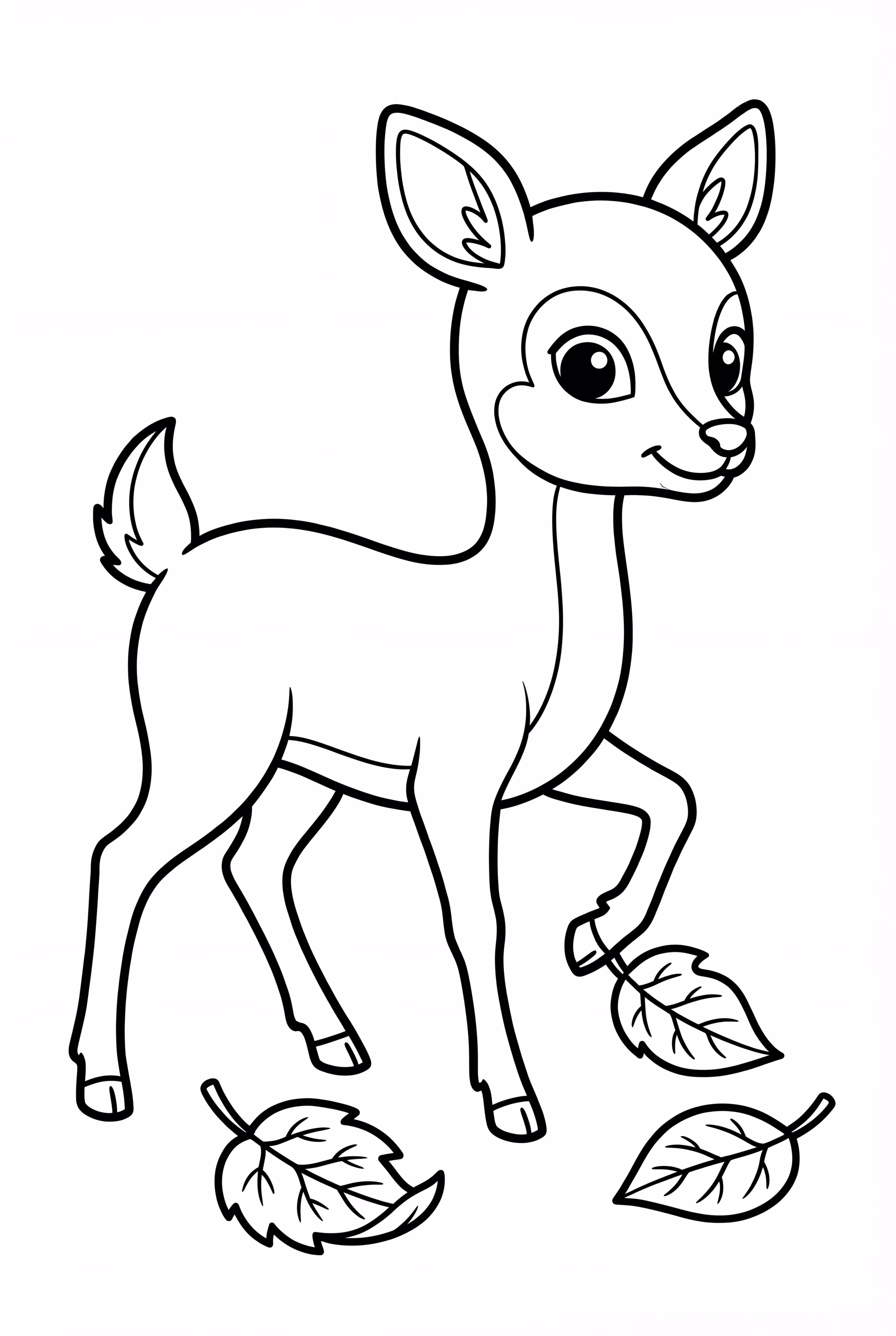 Deer Pawing at Fallen Leaves