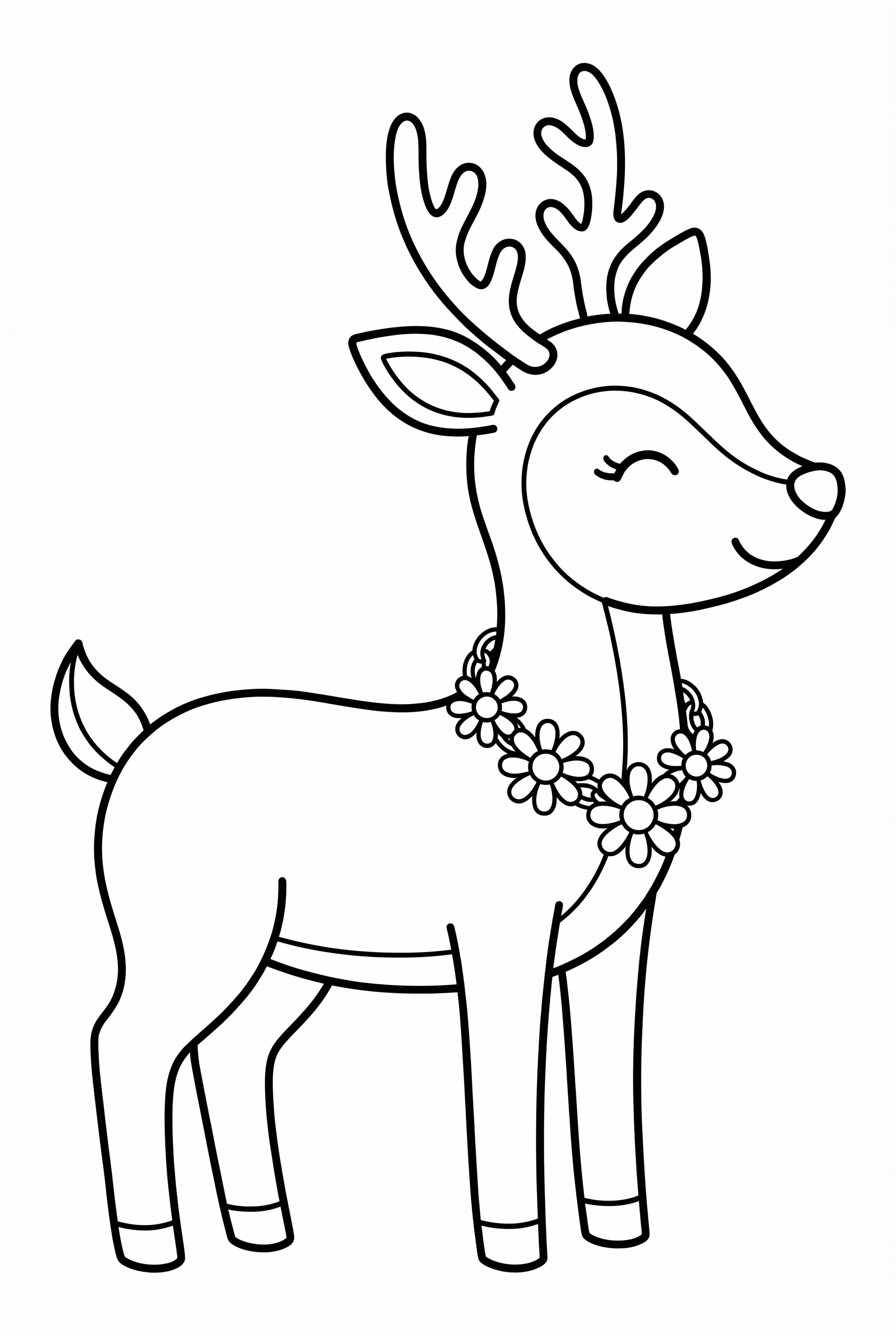 Deer with Flower Garland Neck