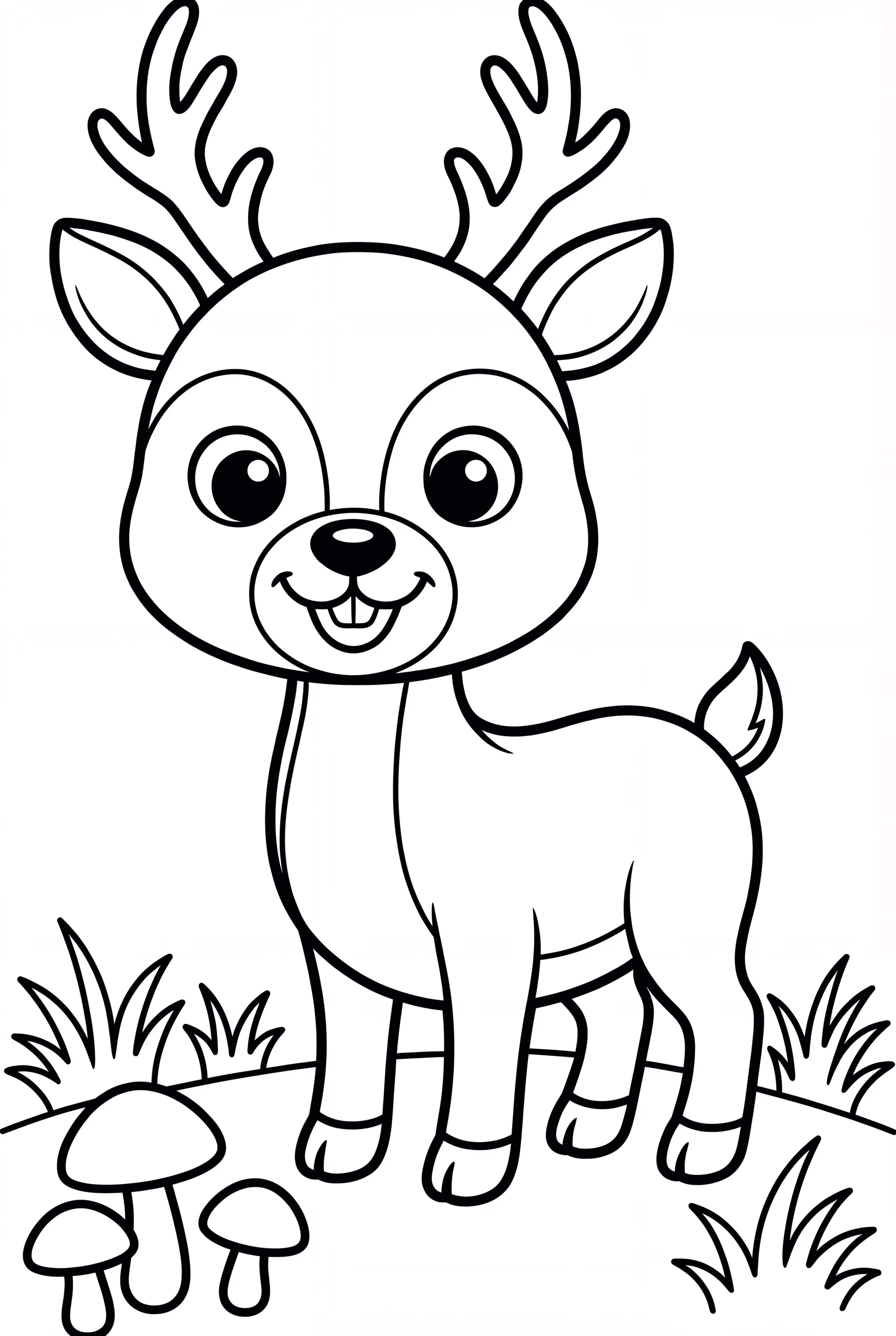 Deer with Forest Mushrooms