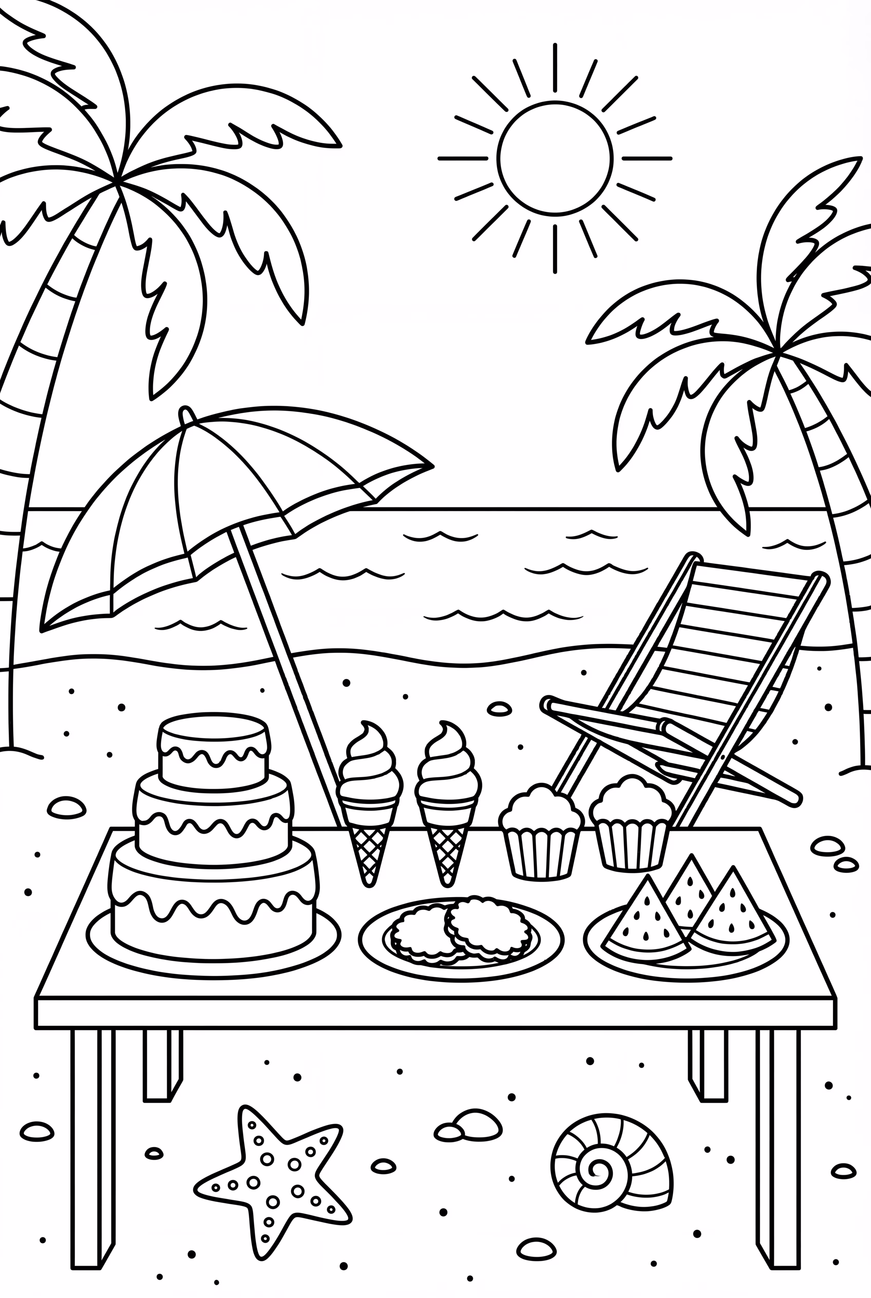 Dessert Buffet At Beach Party