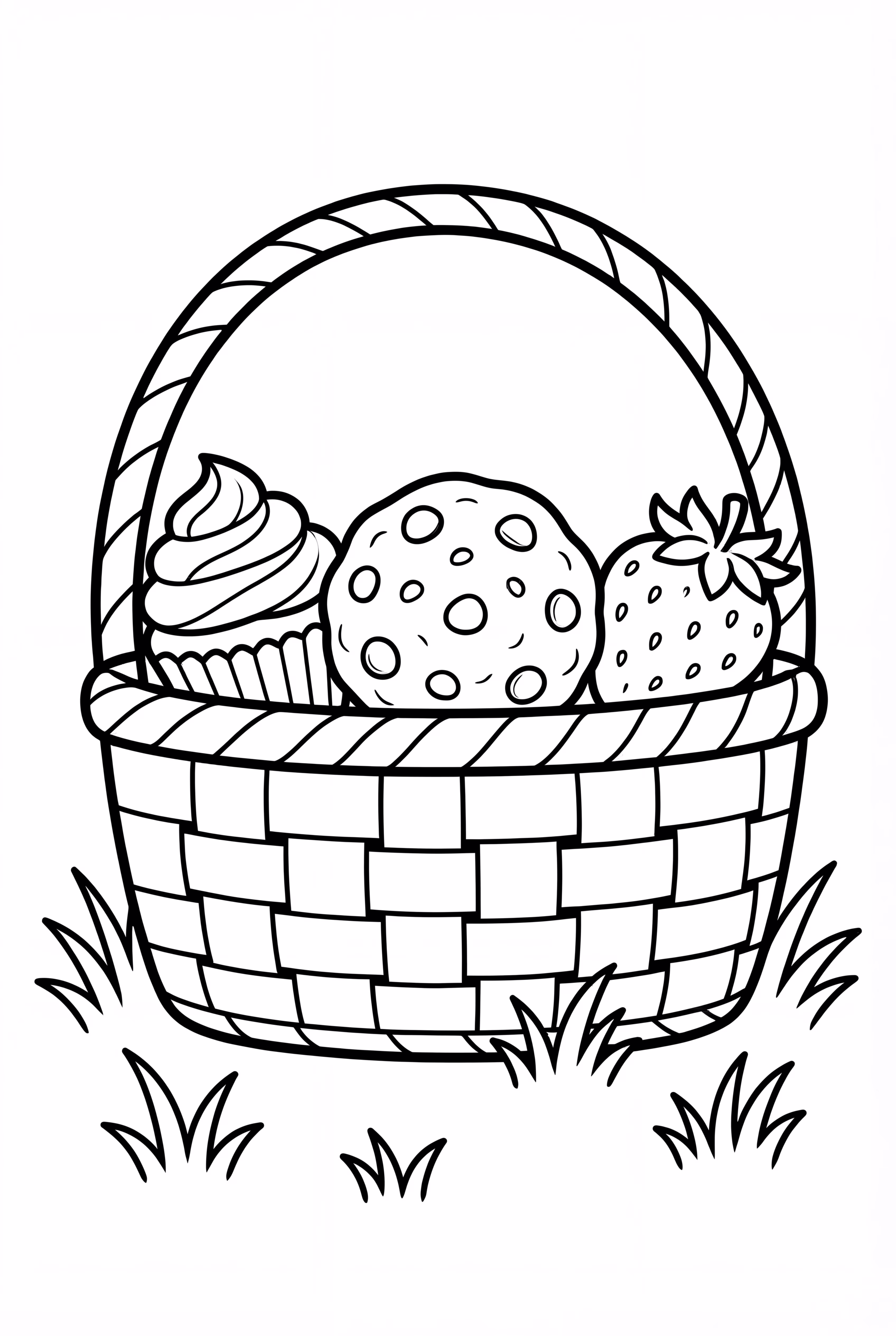 Dessert Picnic Basket On Grass