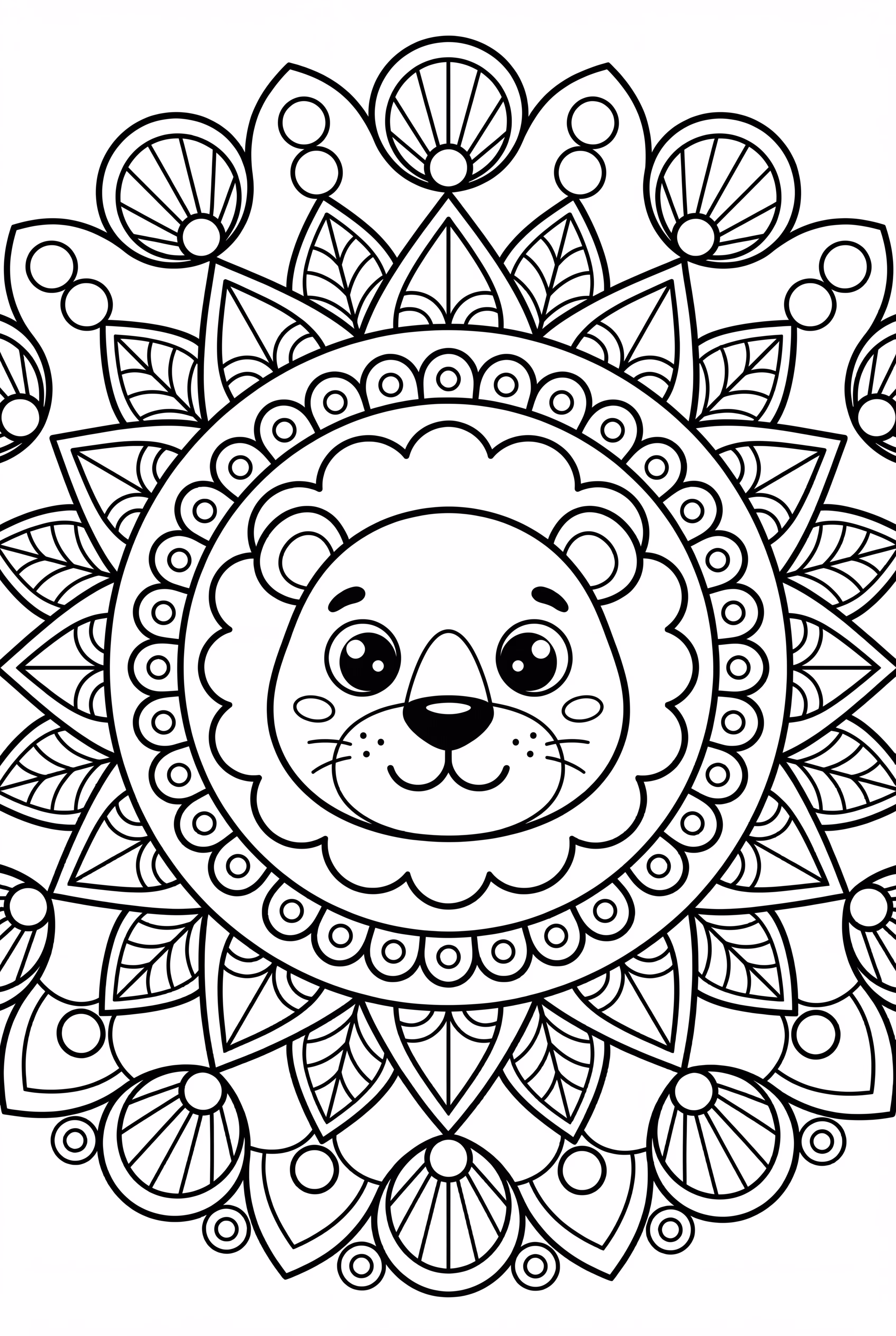 Detailed Animal Mandala With A Lion