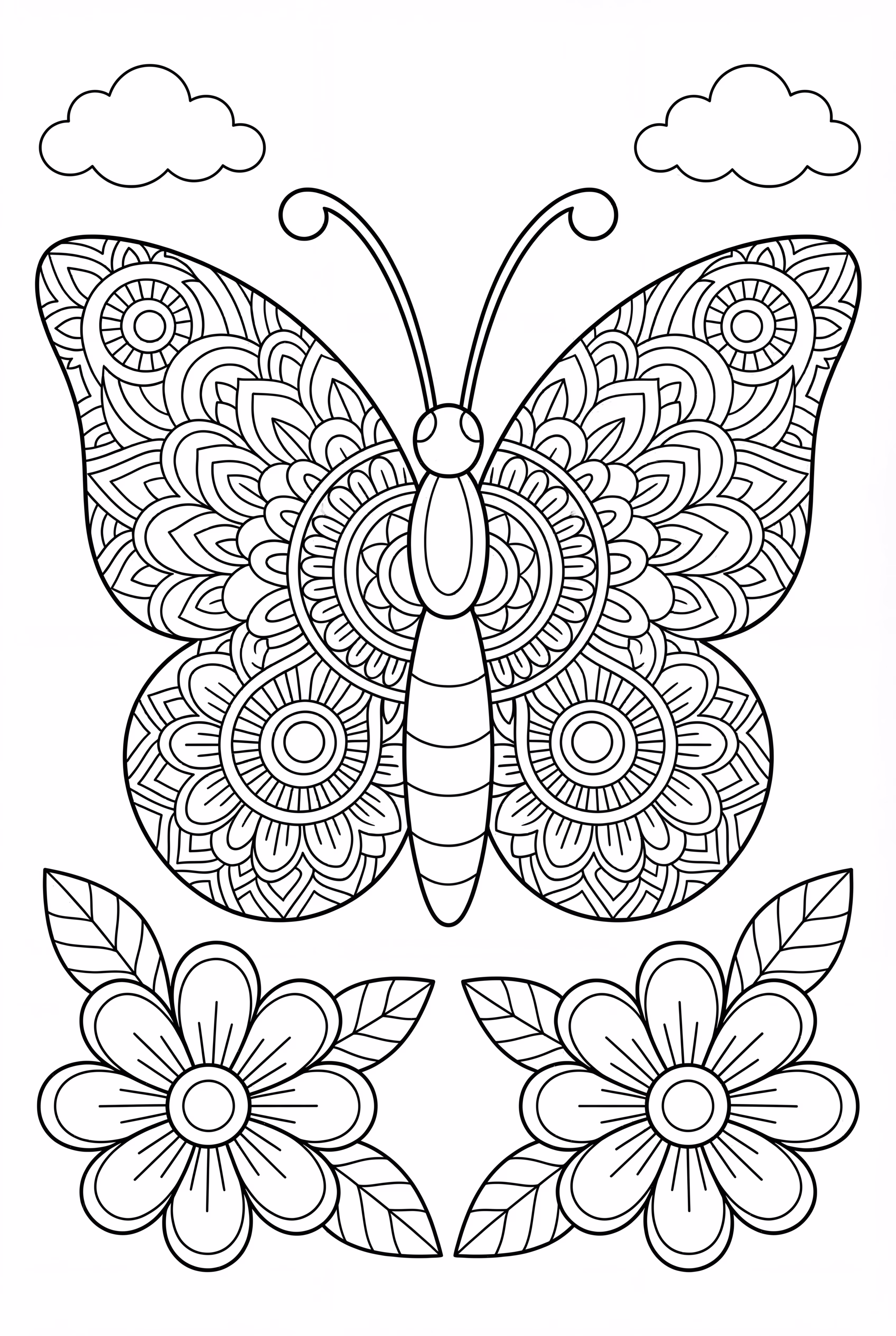 Detailed Butterfly Wing Mandala