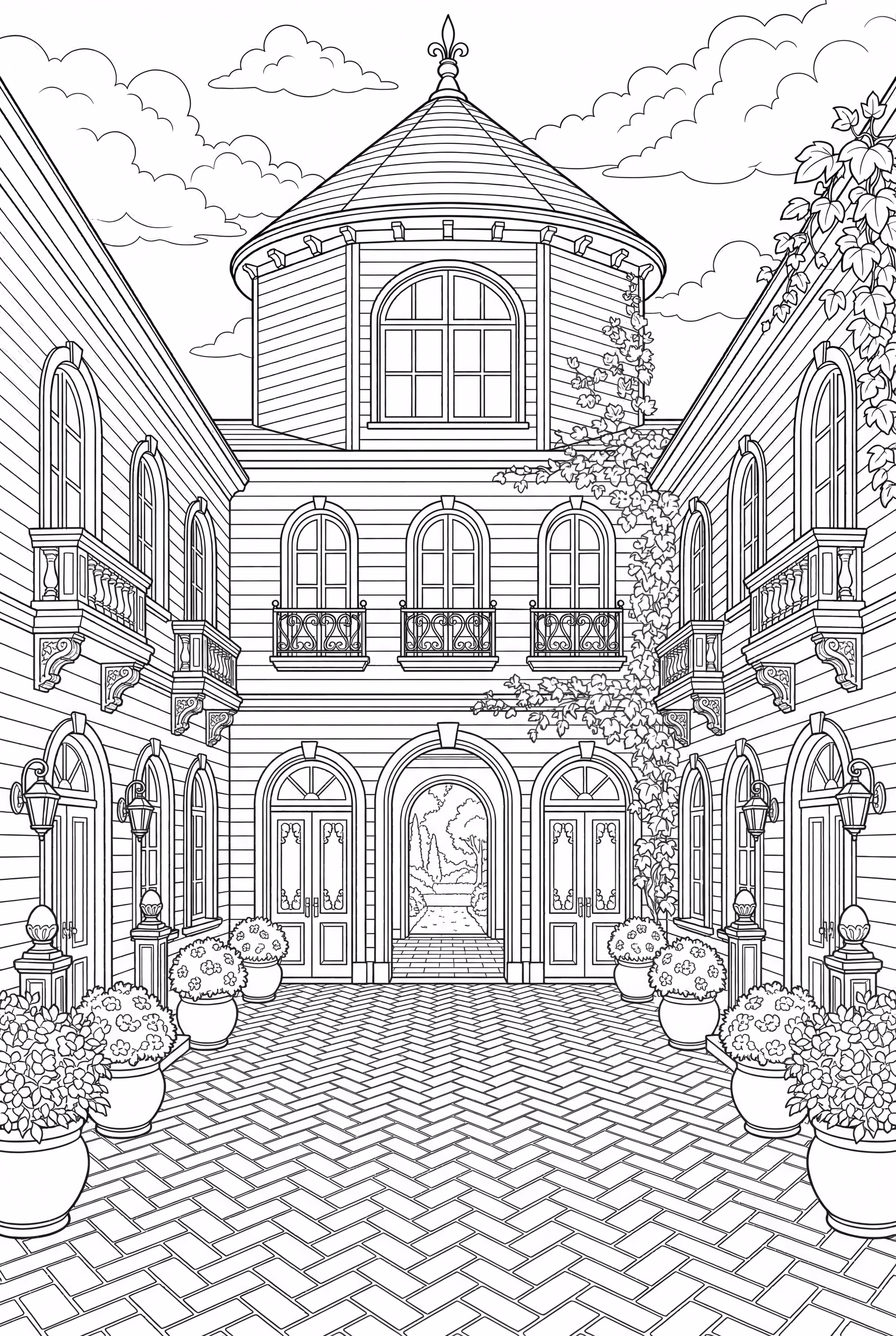 Pátio de Castelo Detalhado para Adultos