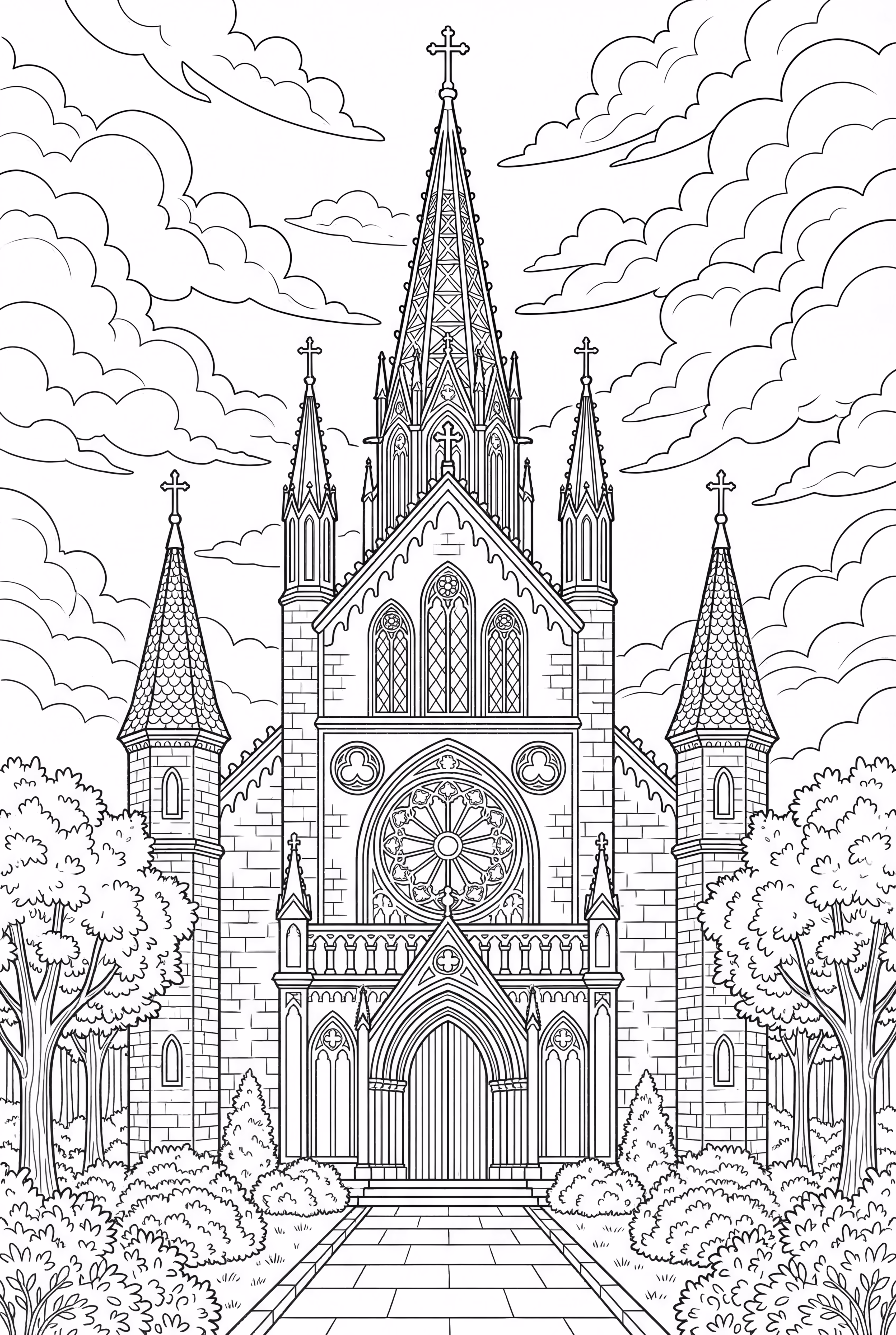 Detailed Castle For Adults Stained Glass