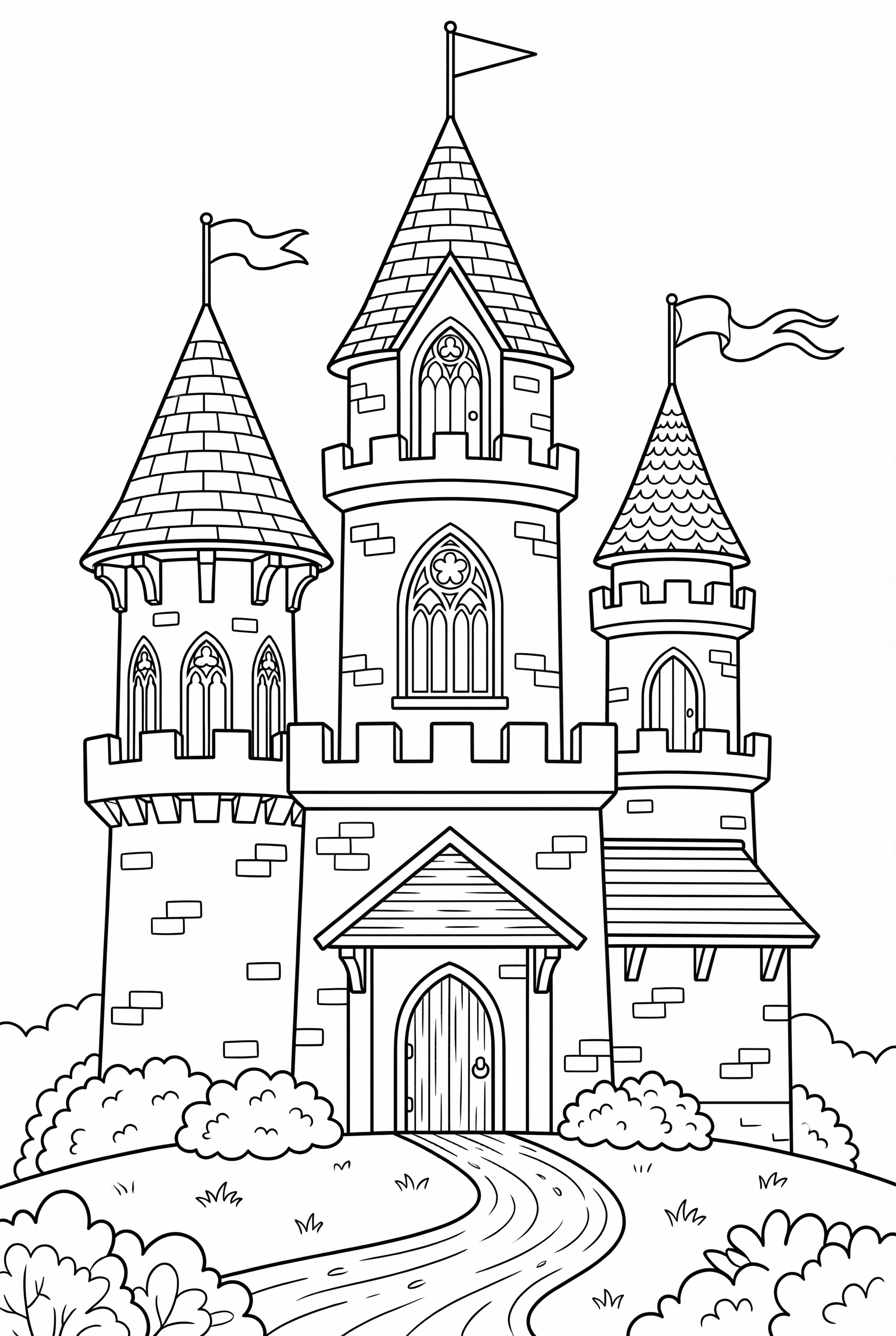 Detailed Castle For Adults Stained Glass