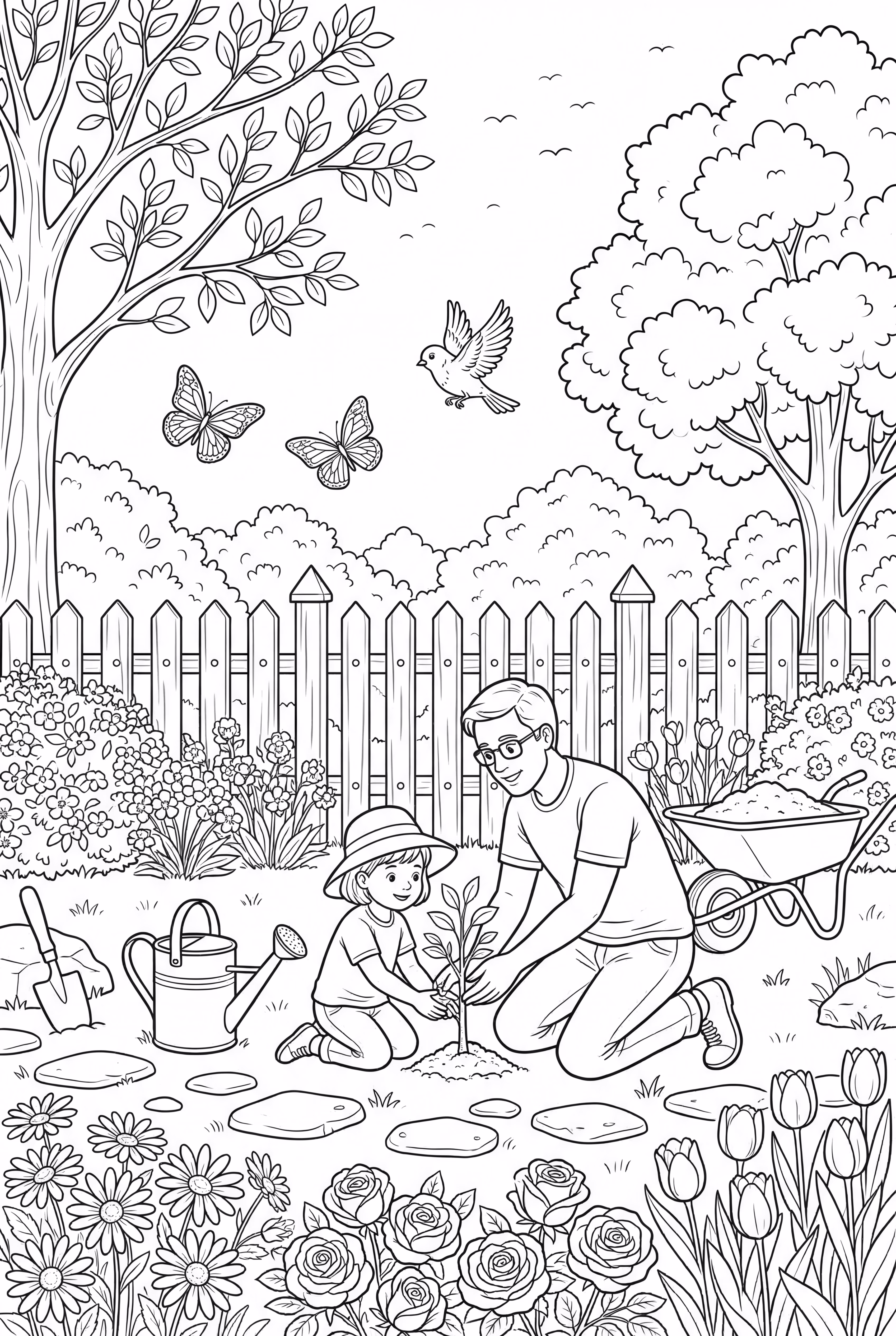 Detailed Fathers Day Garden Scene
