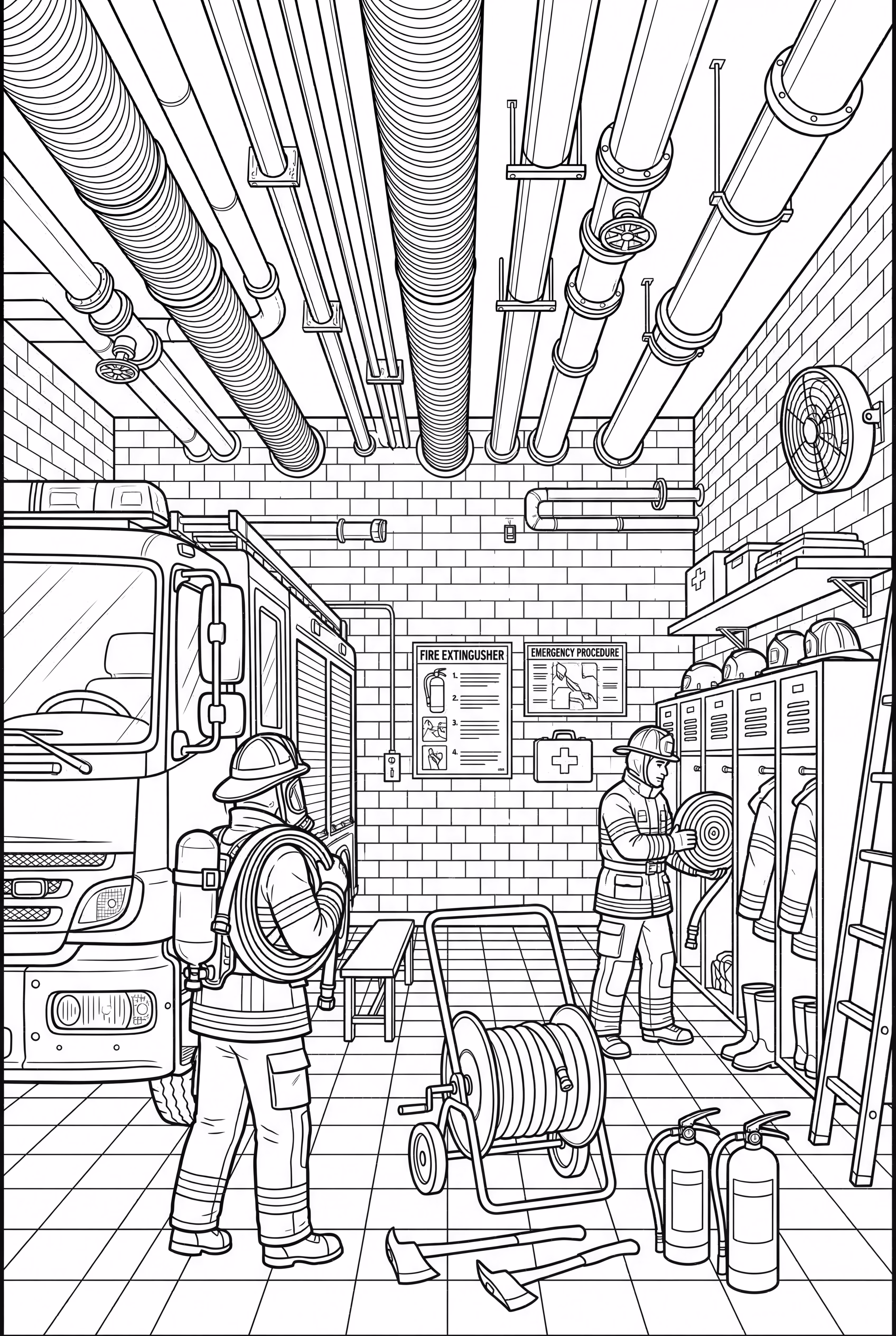 Detailed Fire Safety Fire Station Interior