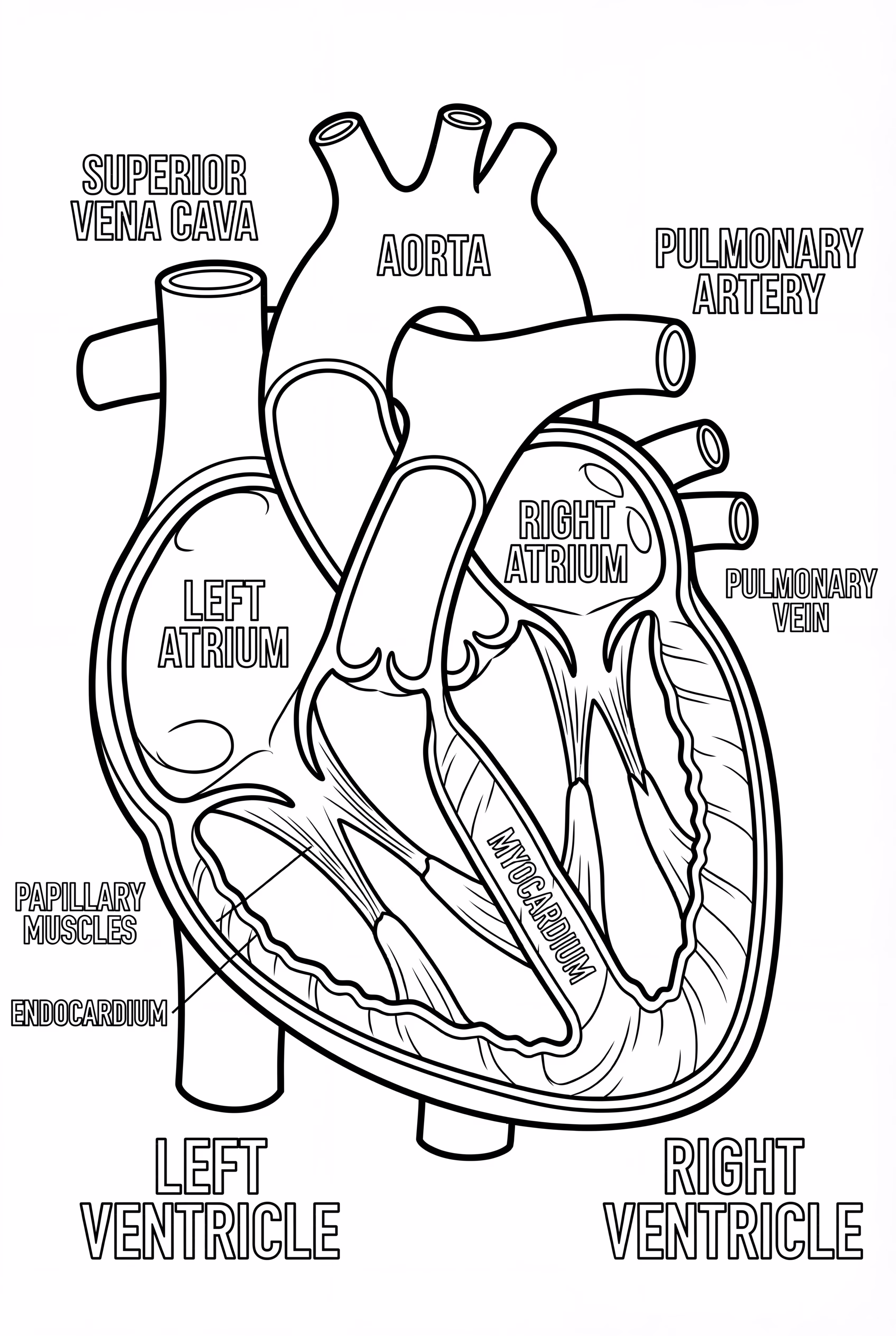 Detailed Heart Cross-Section Anatomy