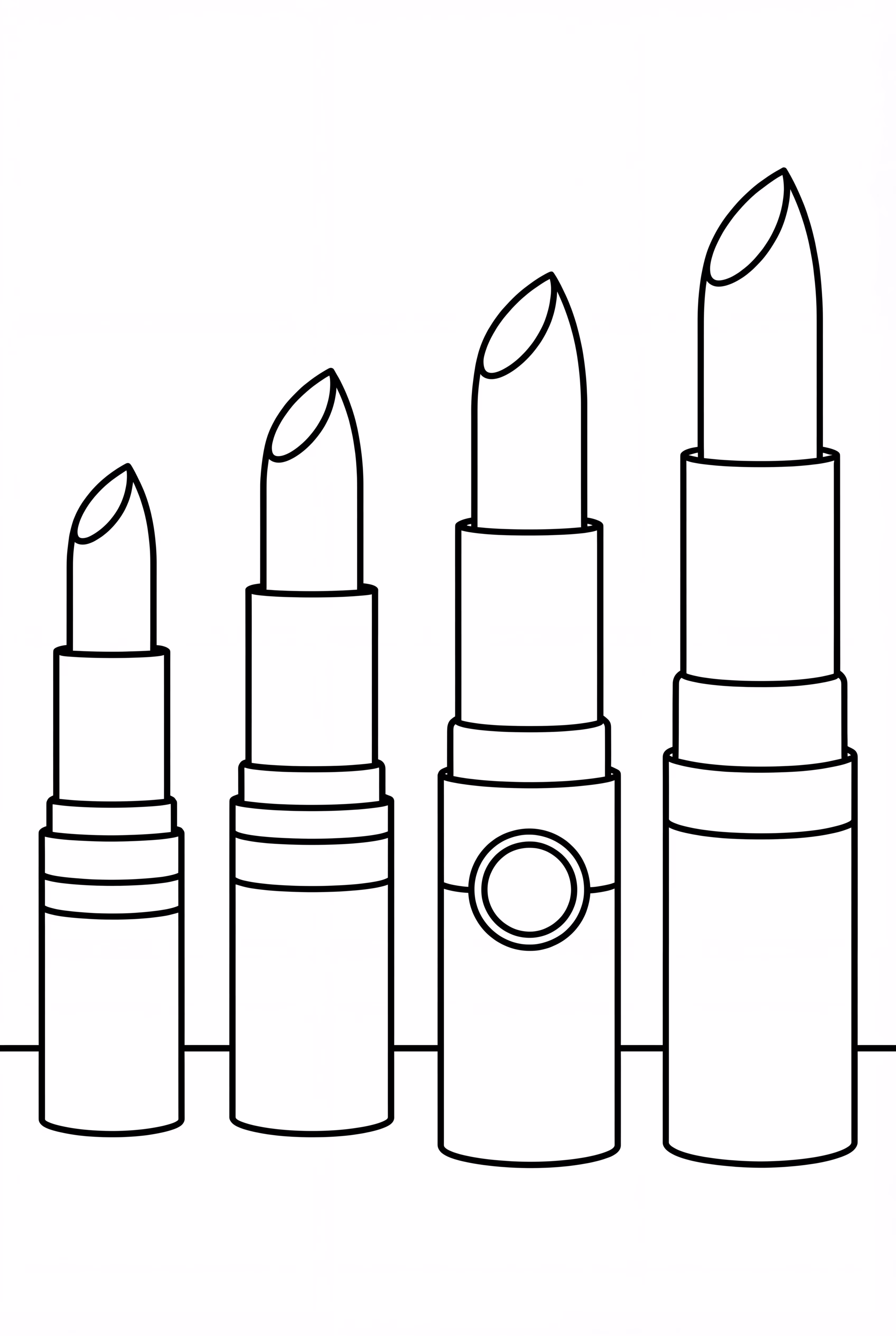 Tubos de Batom Detalhados Alinhados no Balcão