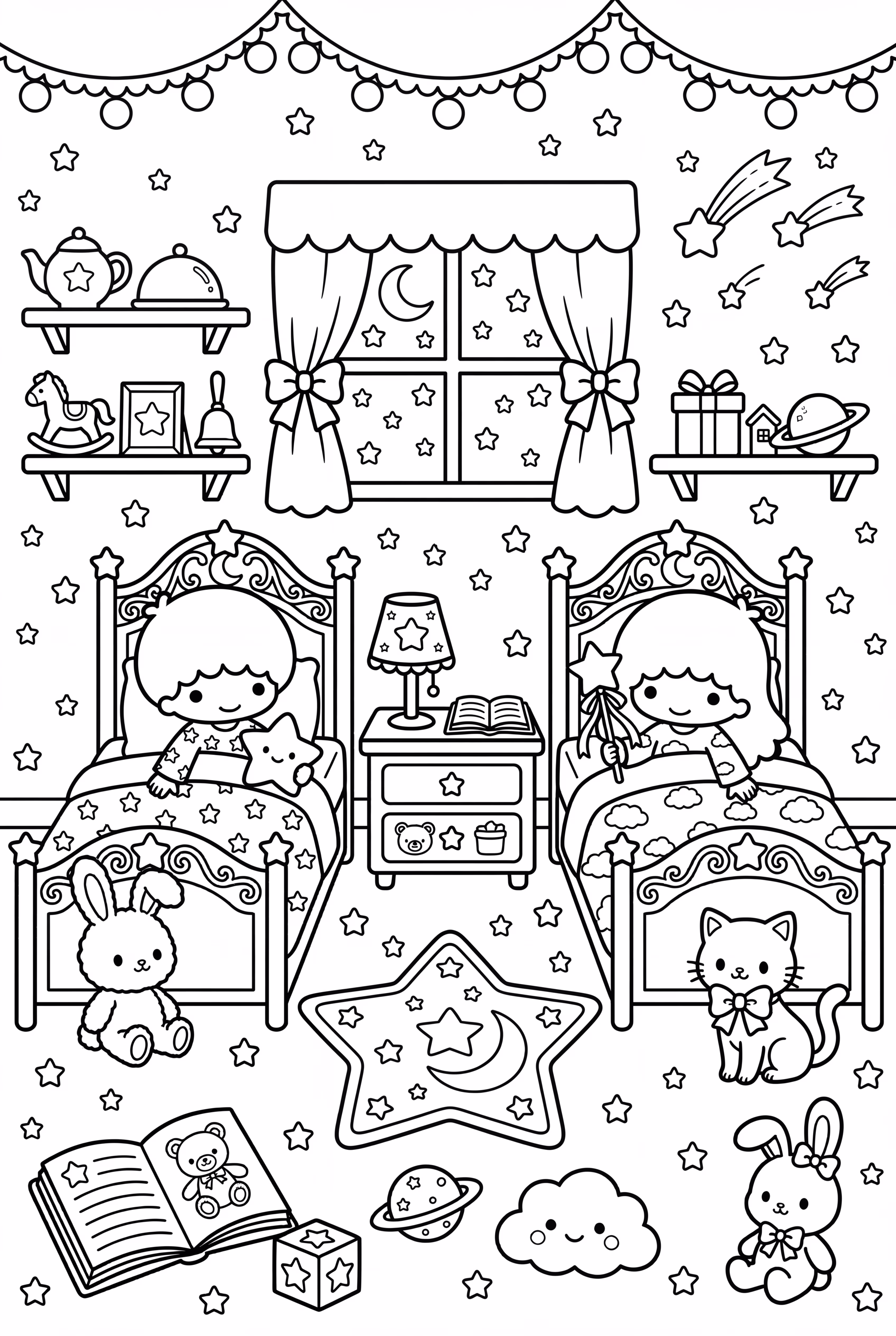 详细的小双子星卧室场景