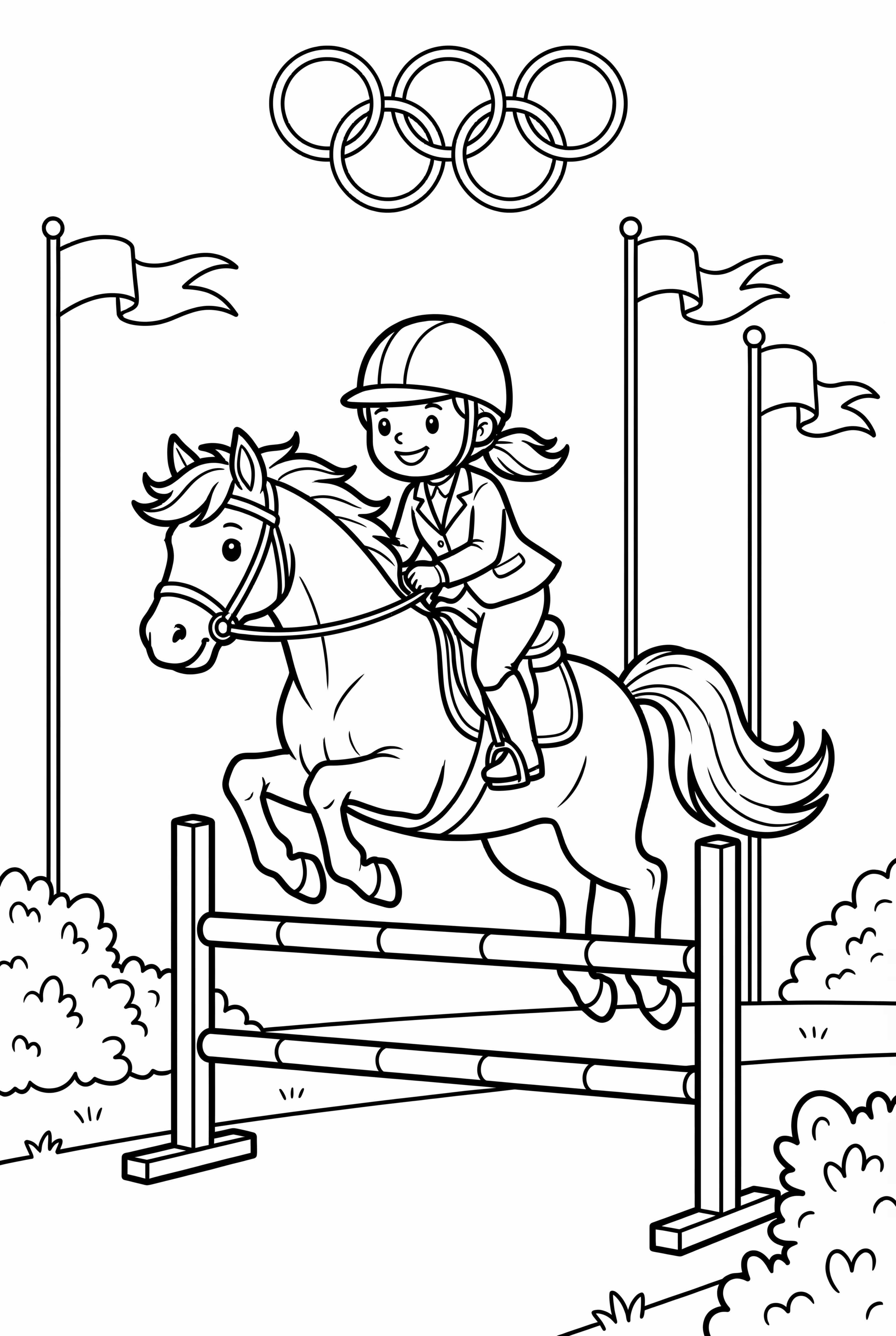 Detailed Olympics Equestrian Show Jumping