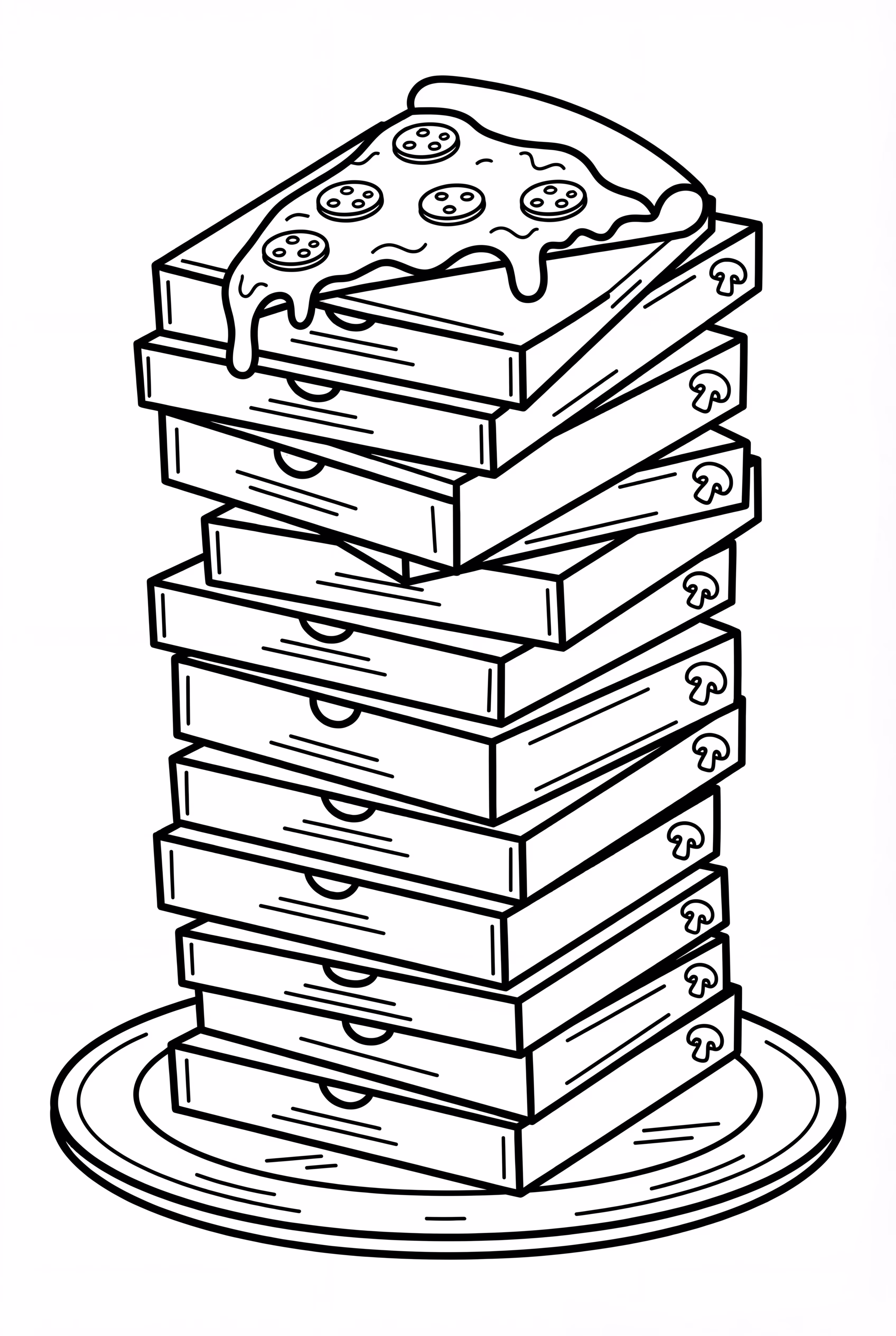상세 피자 타워 일러스트-2