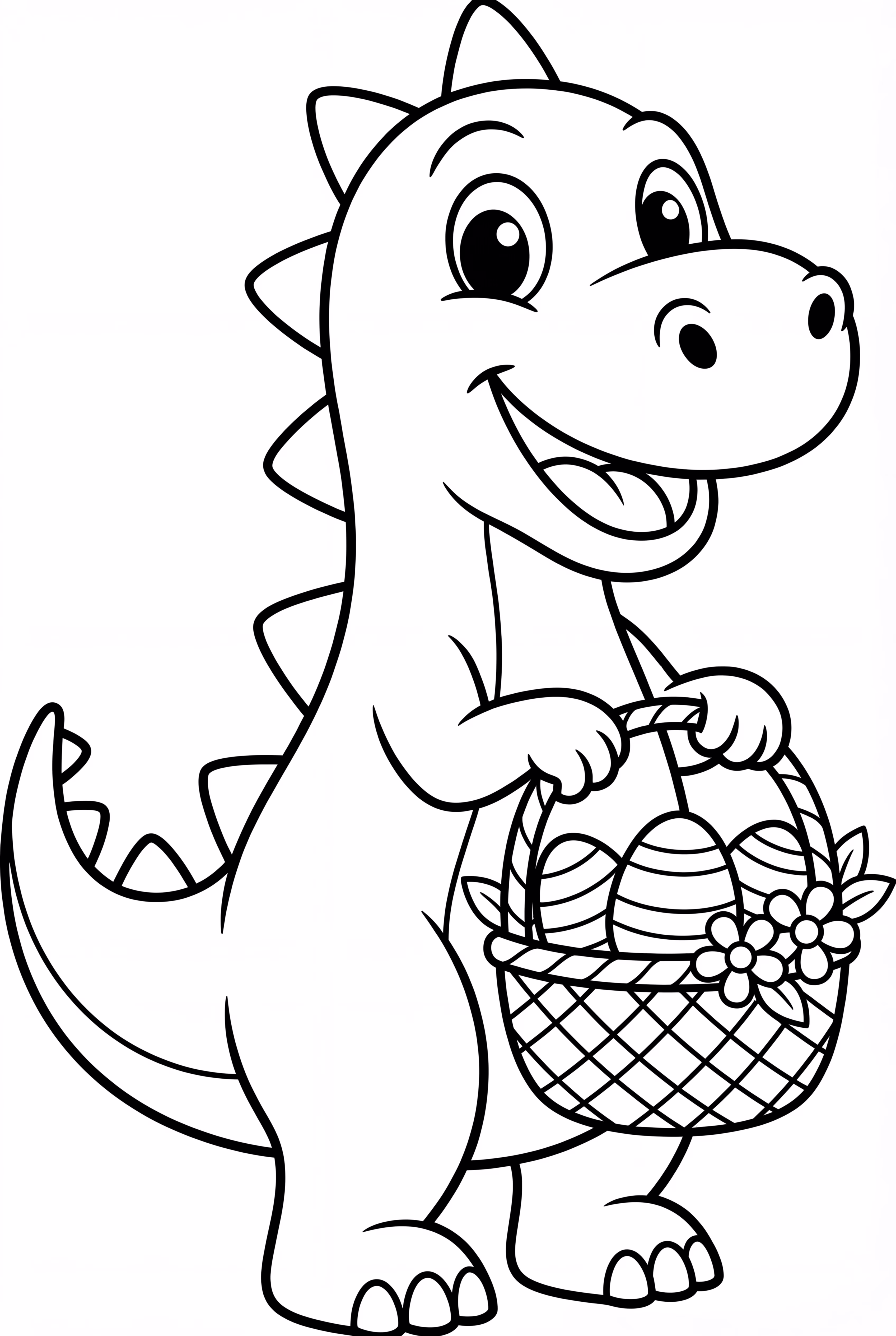 Dinosaur Carrying Easter Basket