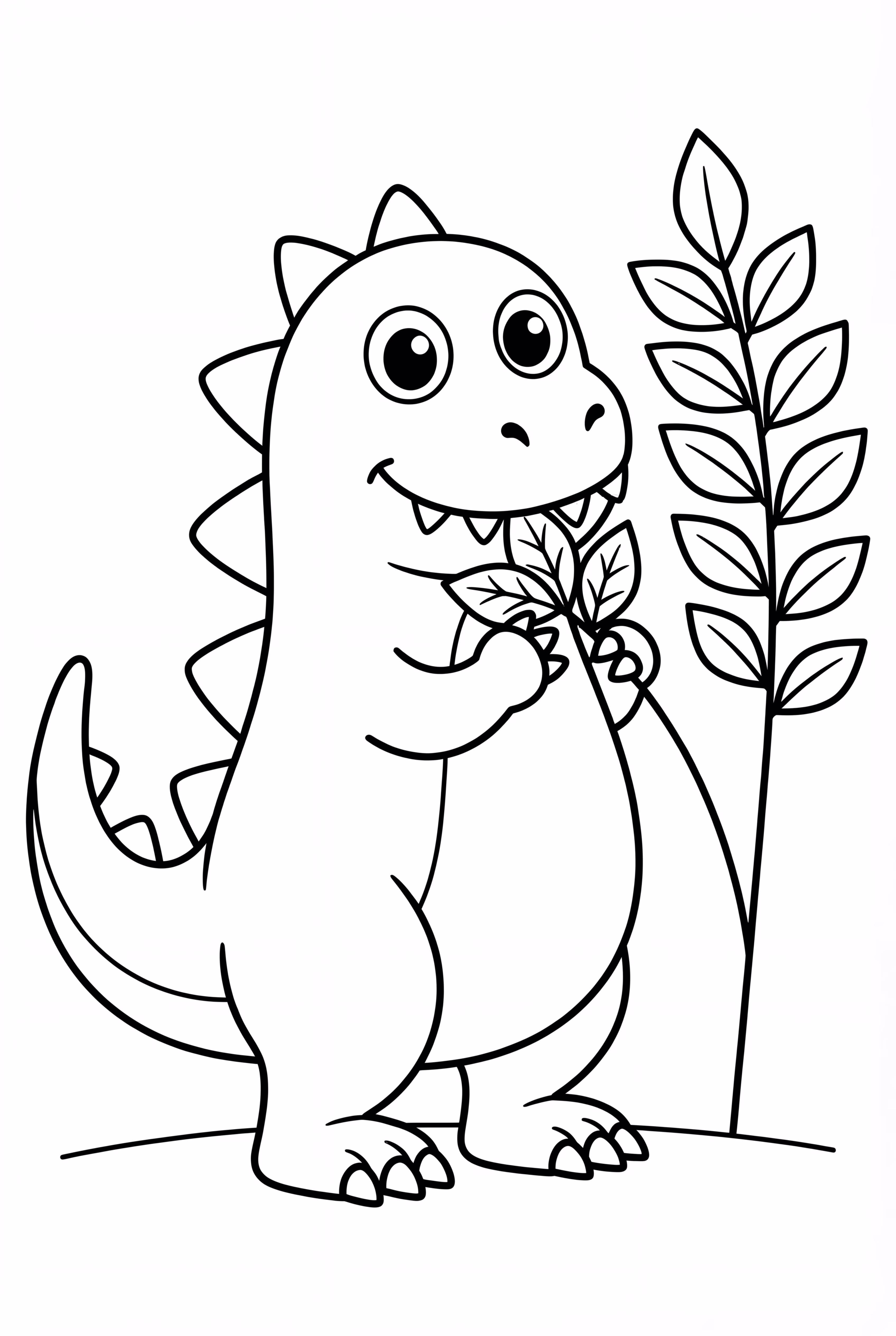 Dinosaur Eating Leaves