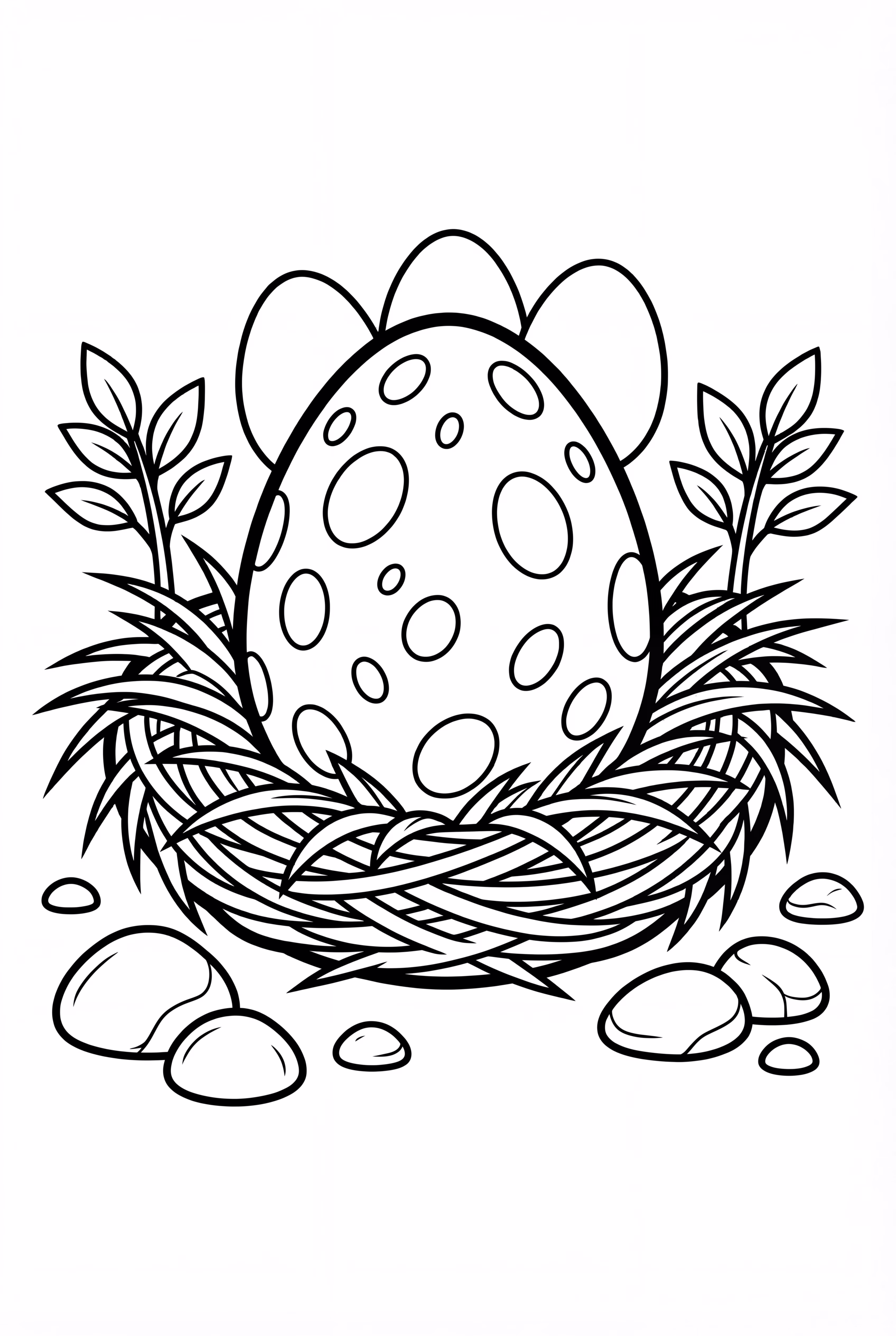 선사 시대 둥지 안의 공룡 알