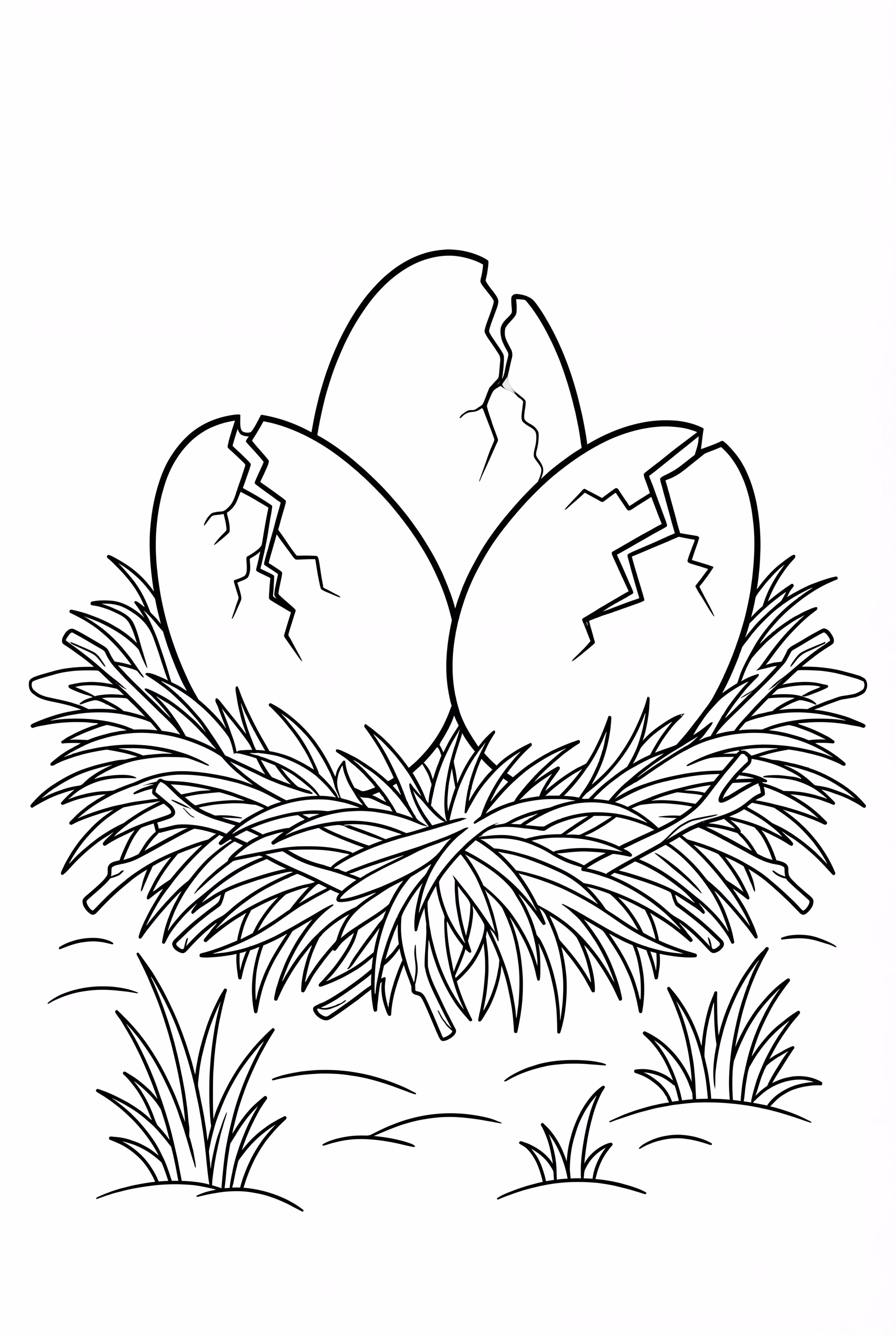 Dinosaur Egg Nest With Cracks