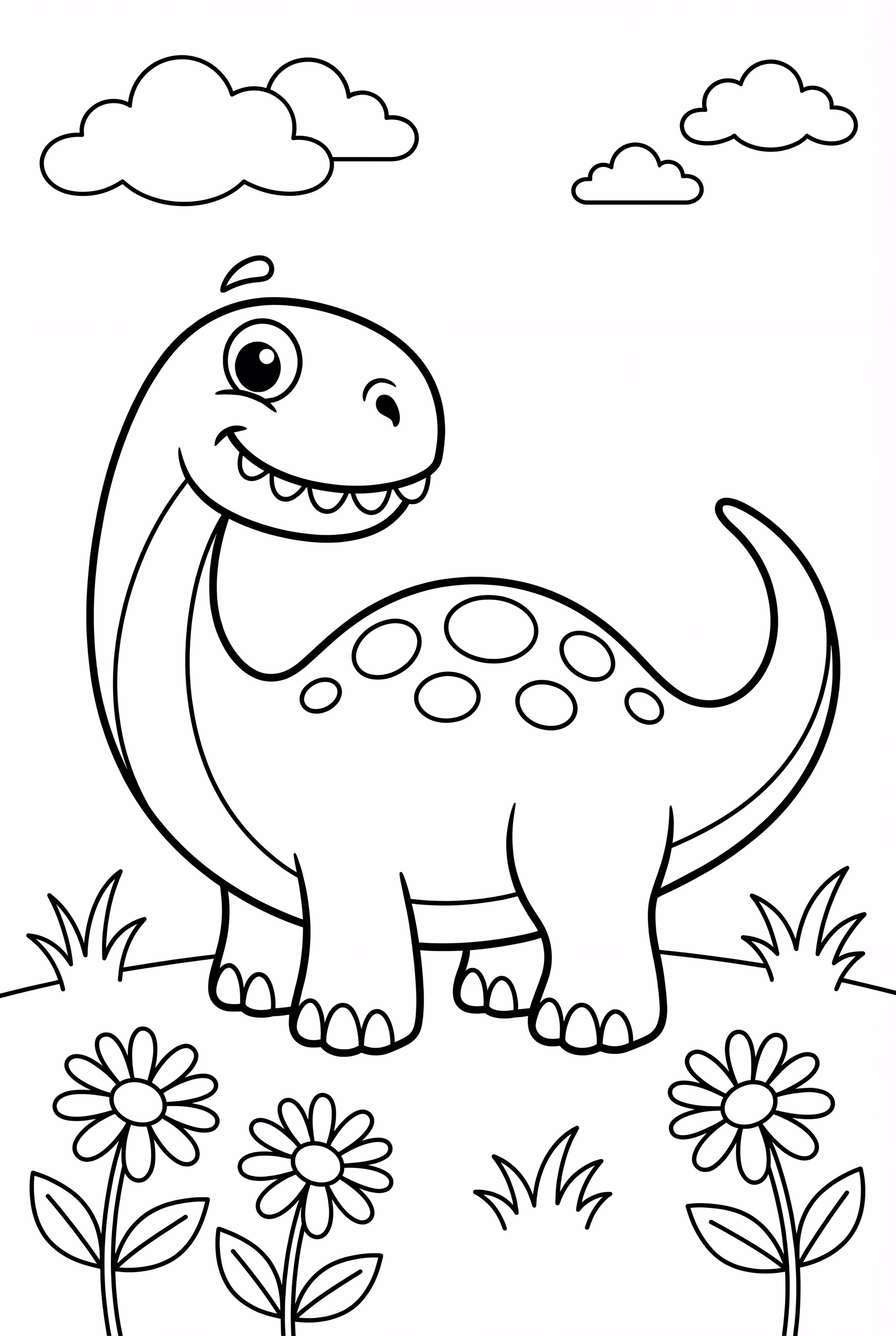 Dinosaur Grazing In Meadow