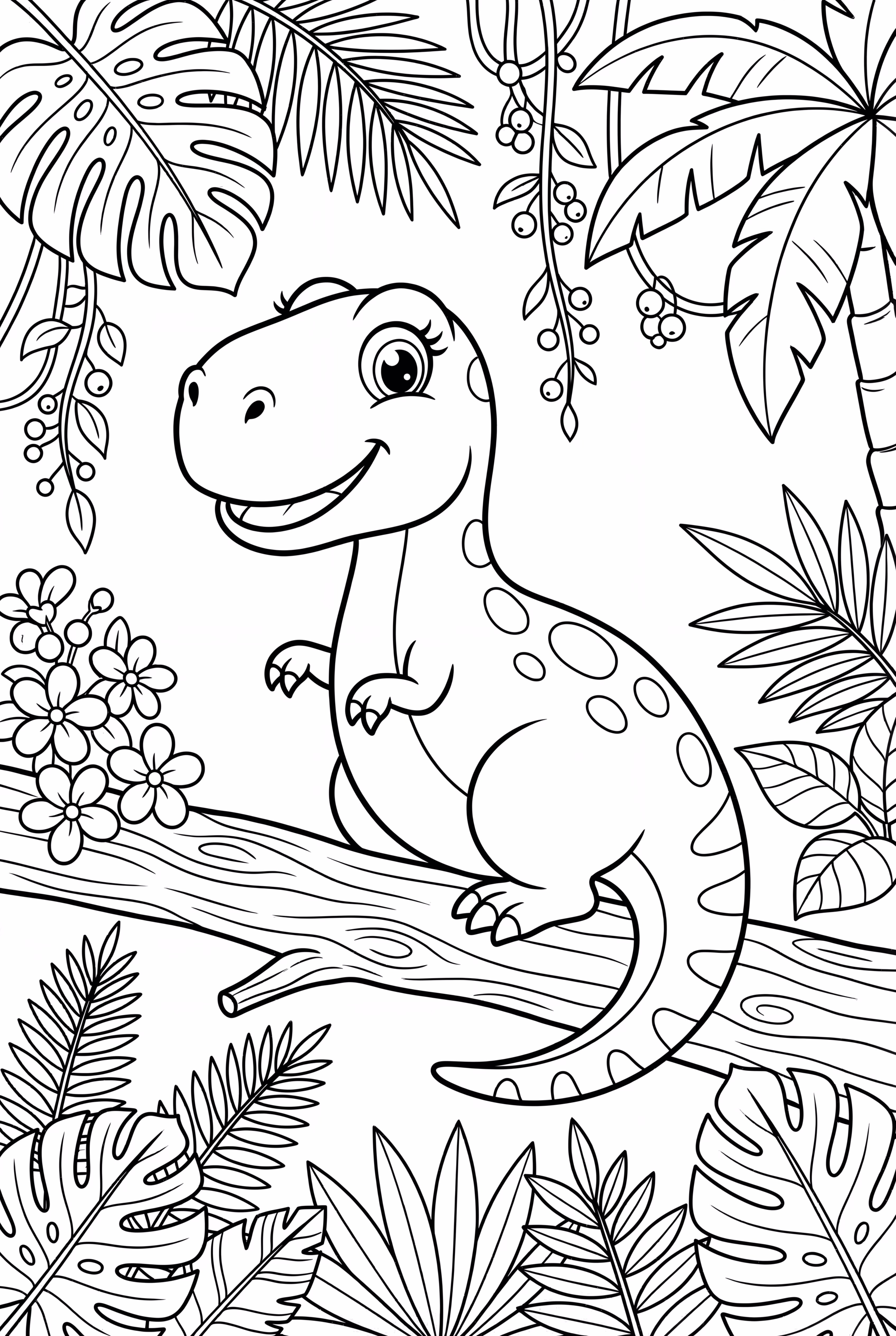 Dinosaur In Rainforest Canopy