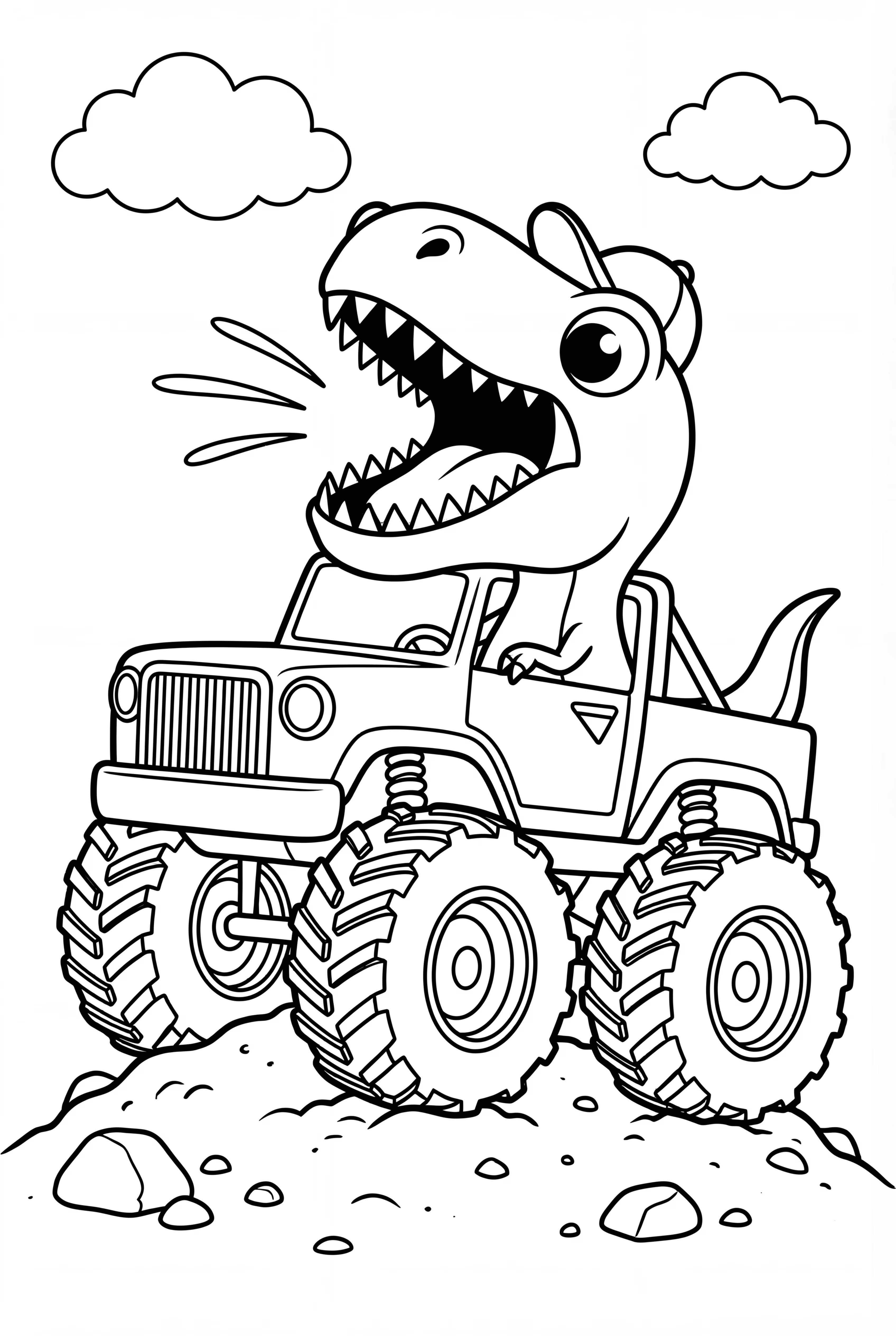 Dinosaur Monster Truck roaring
