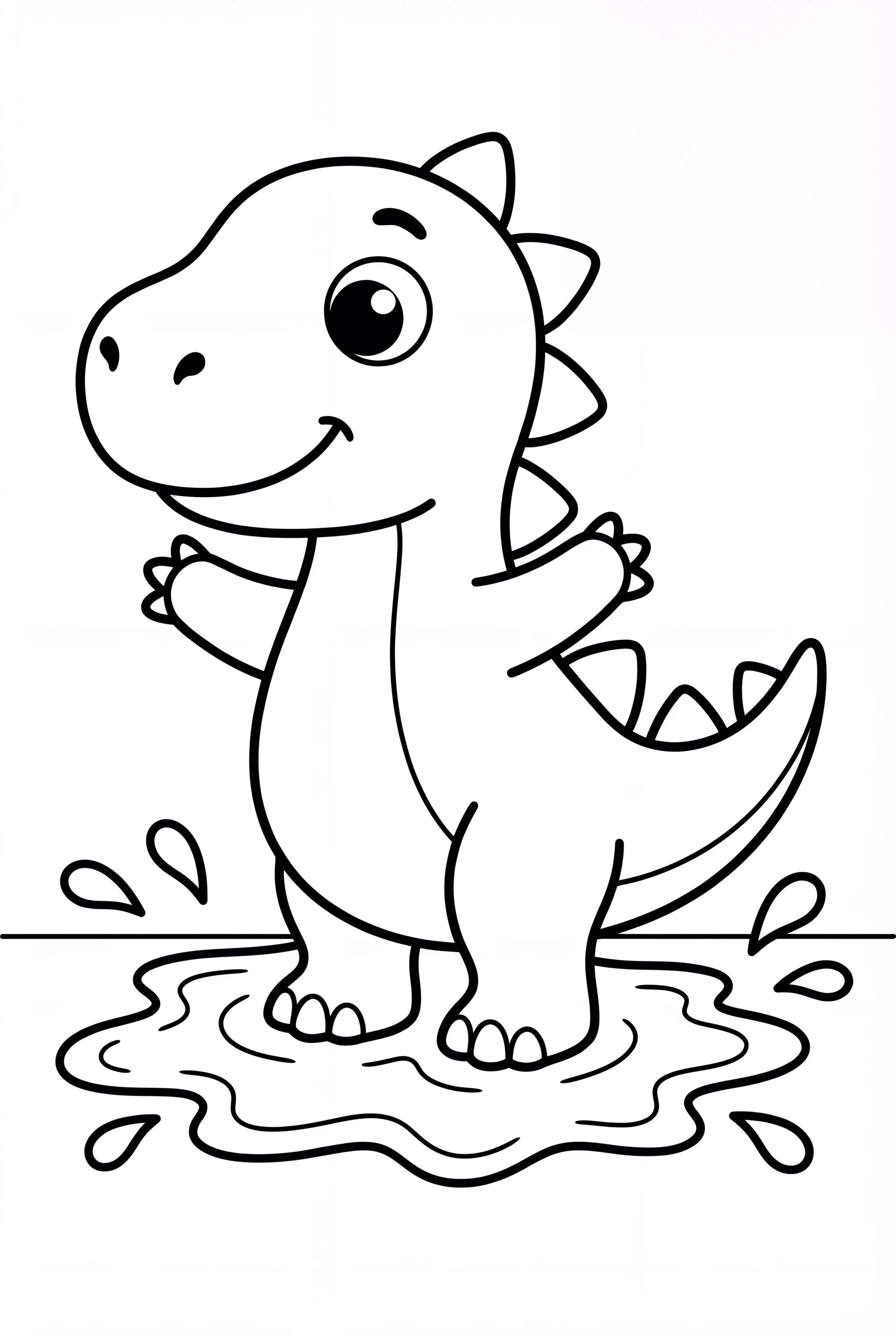 恐龍在泥巴裡玩耍