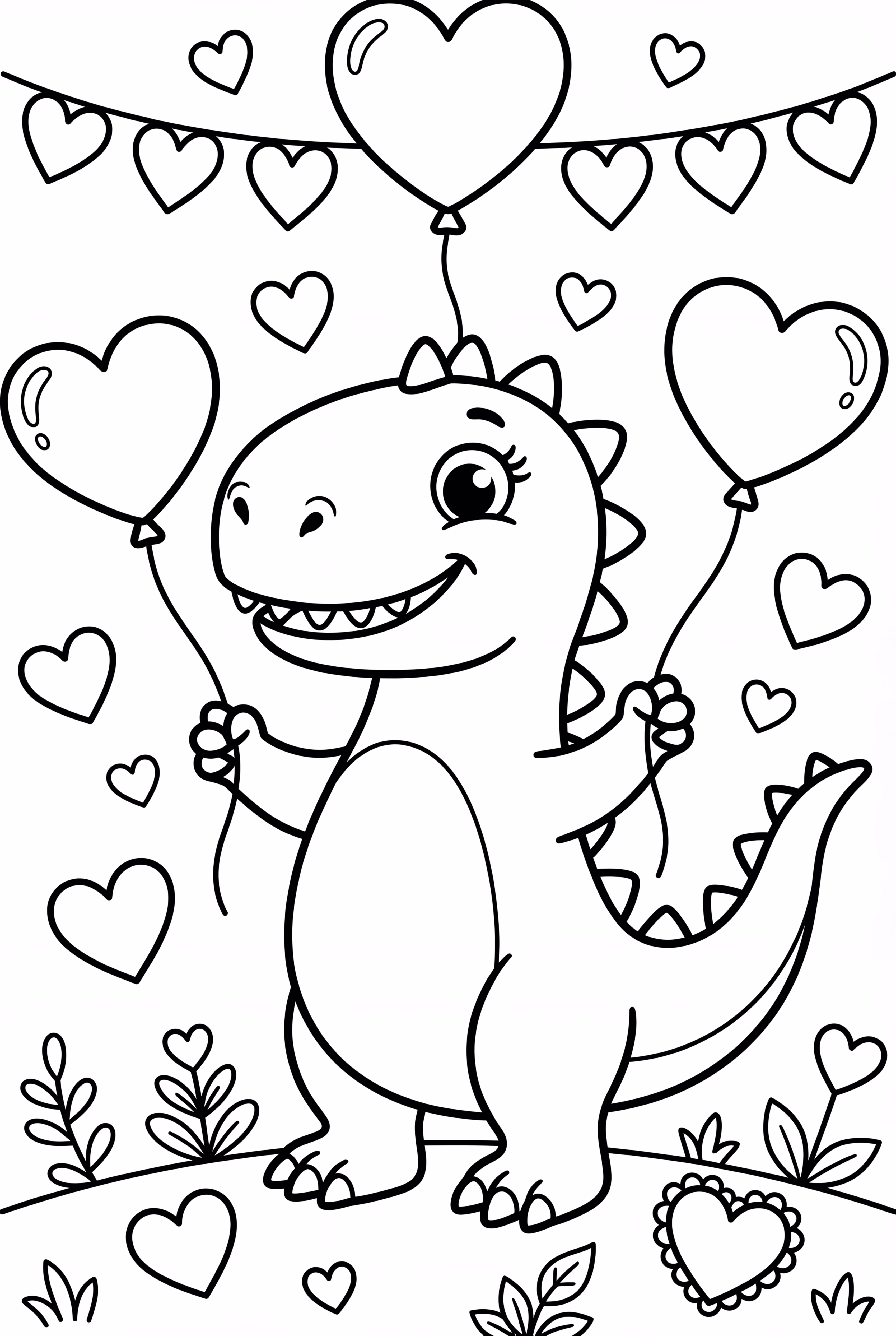Dinosaur Valentine Heart