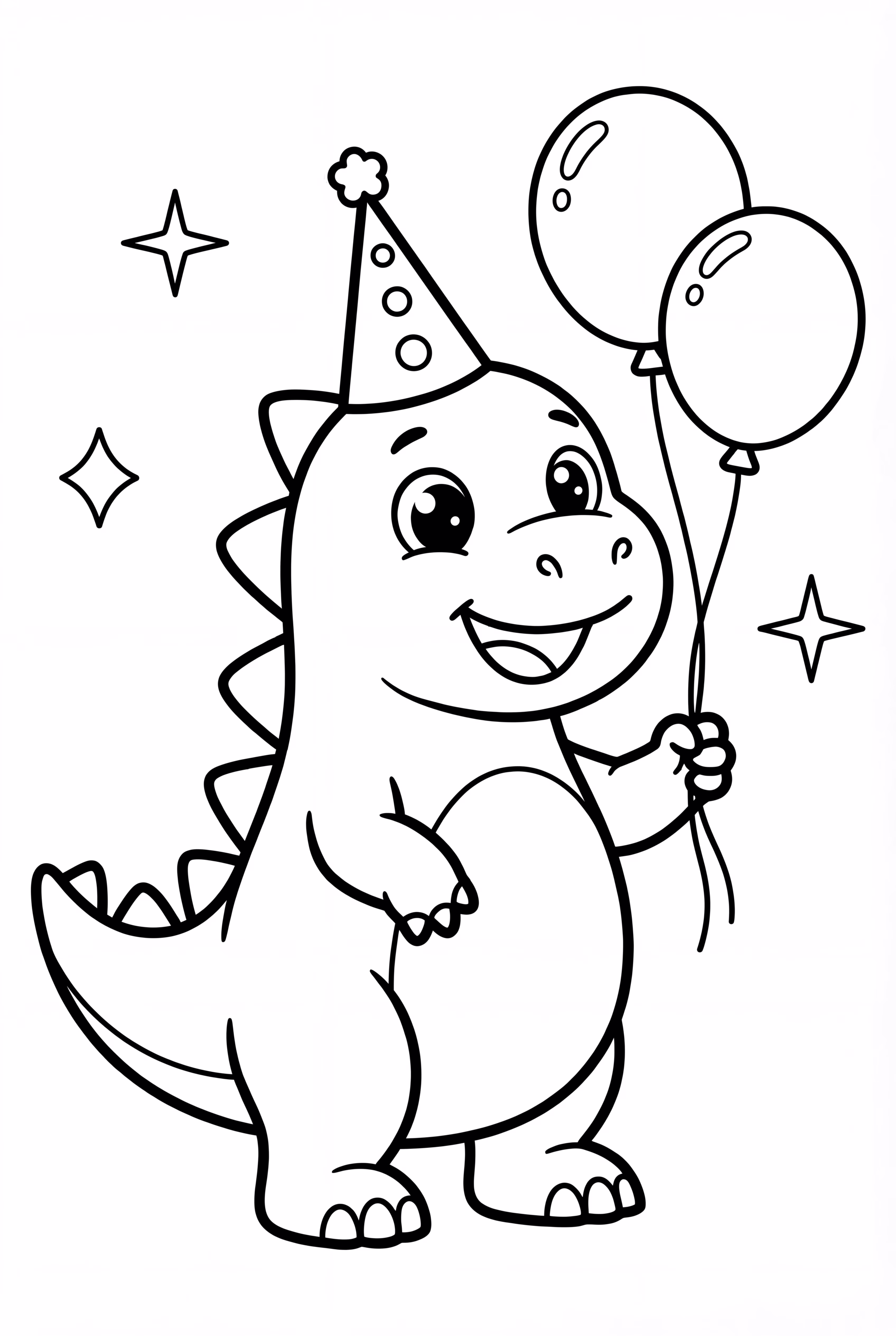 Dinosaur Wearing Party Hat