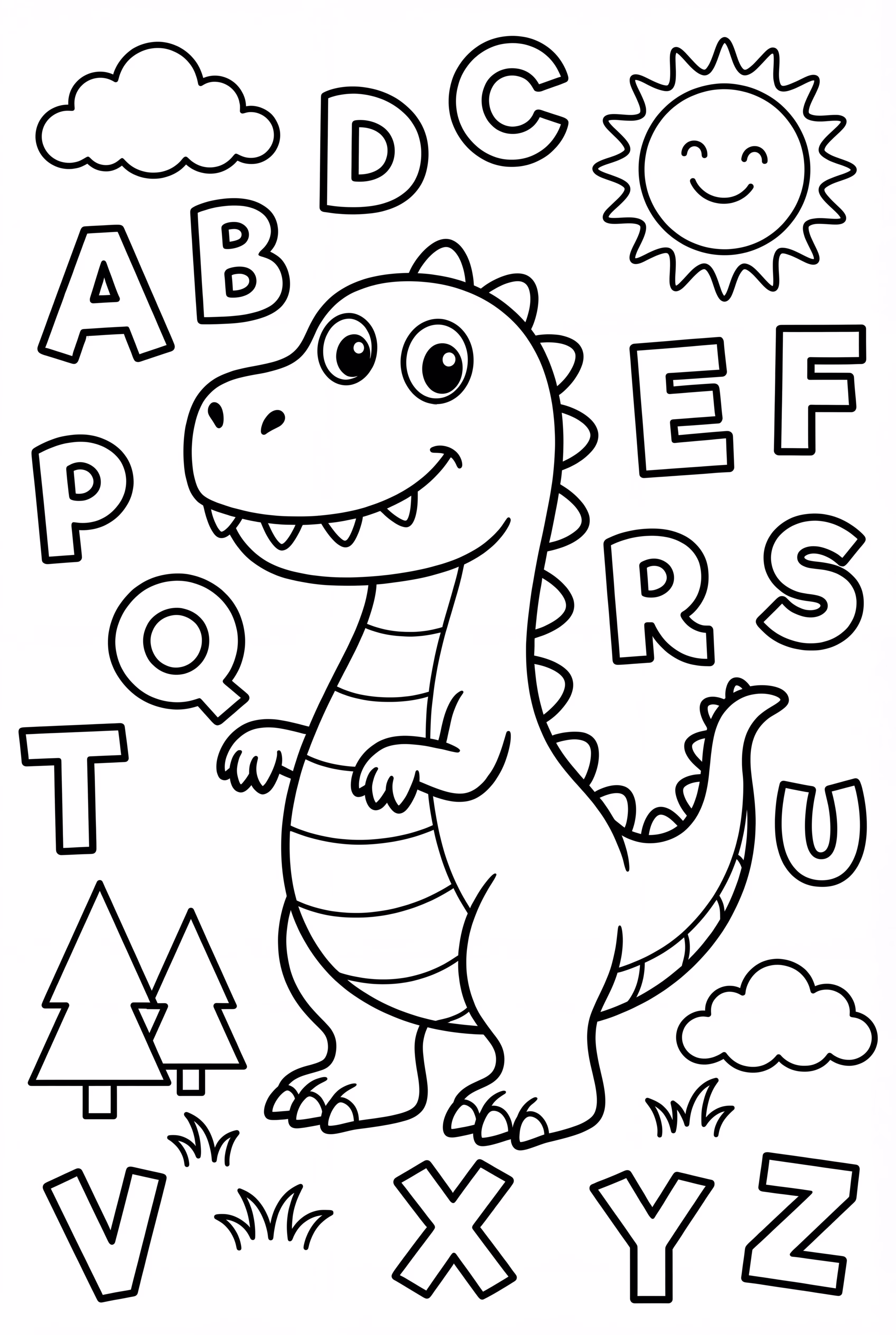 Dinosaur With Alphabet Letters