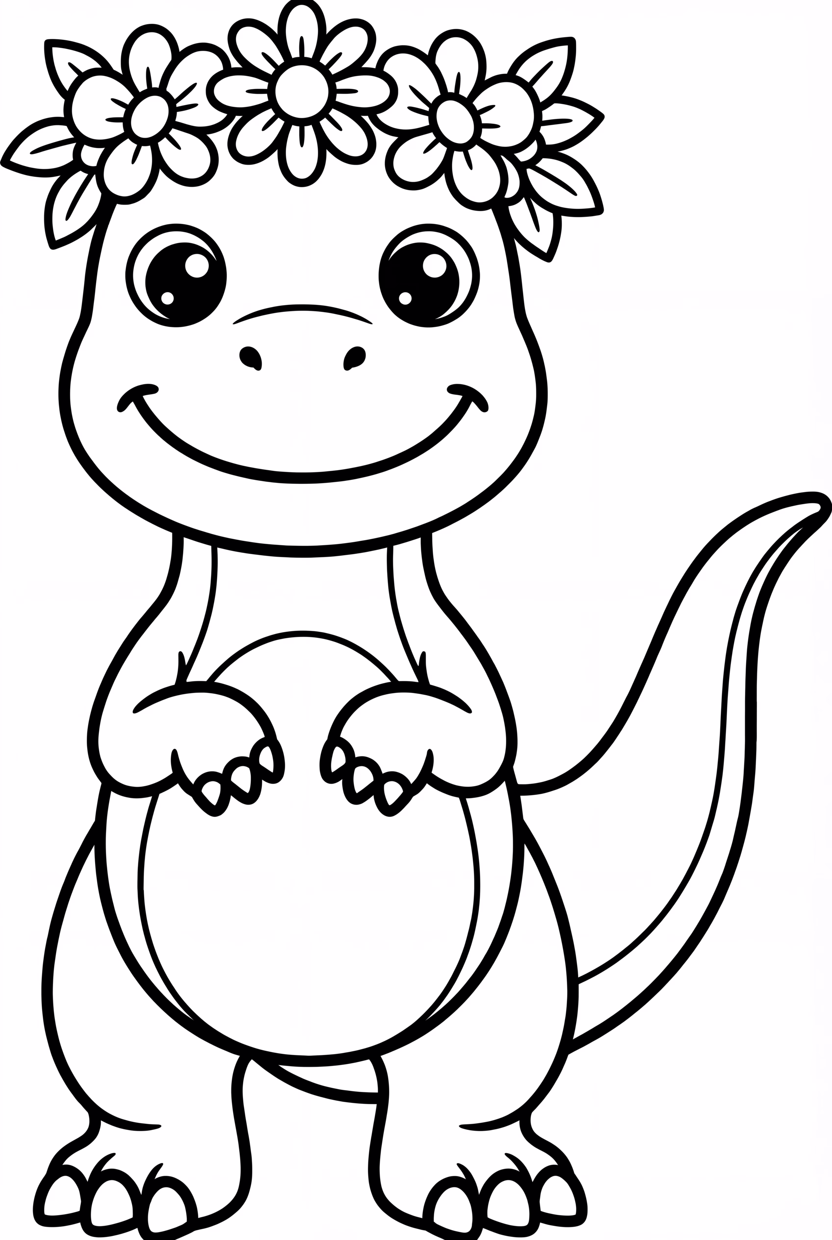 Dinosaur With Flower Garland