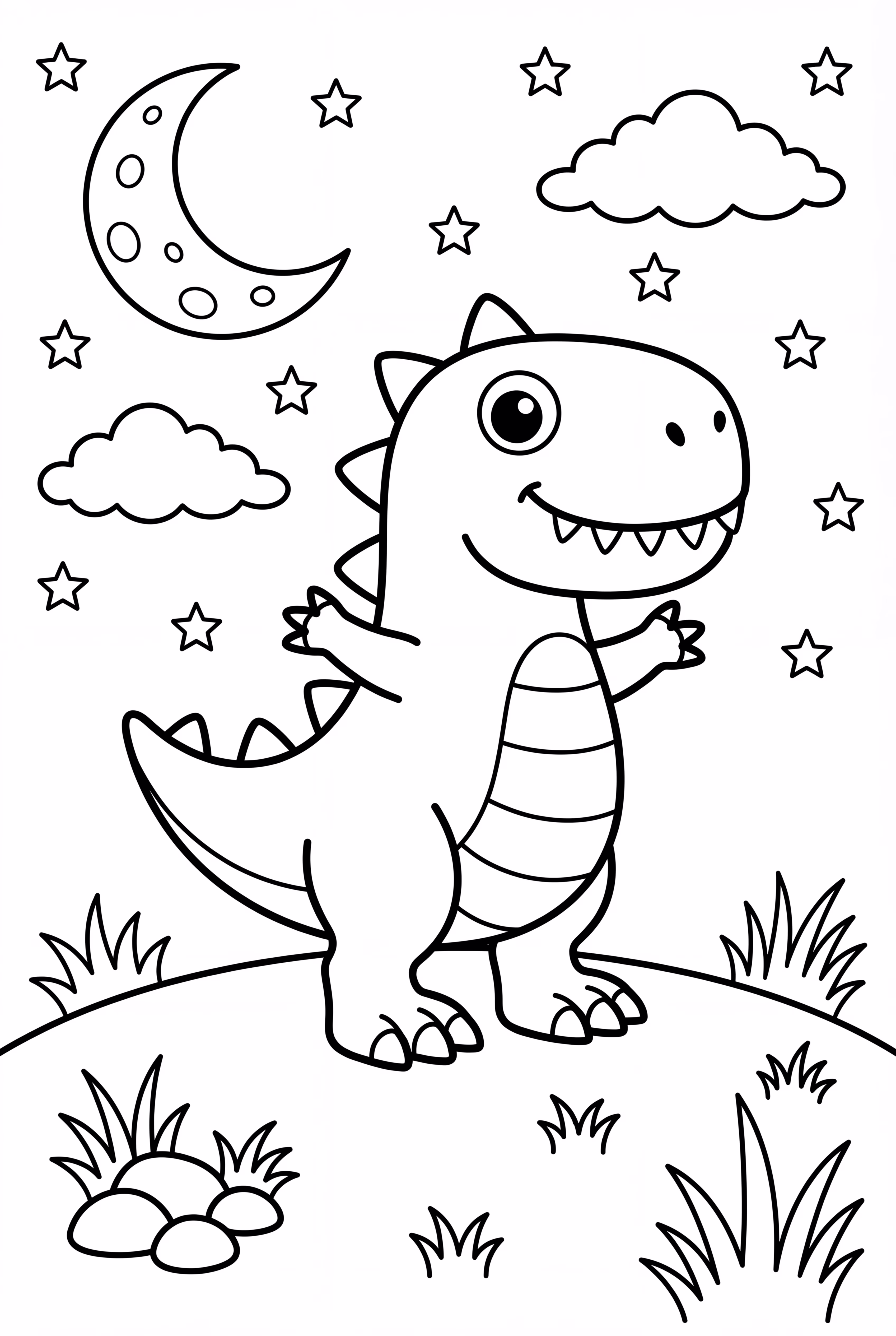 Dinosaurier mit Sternenhimmel