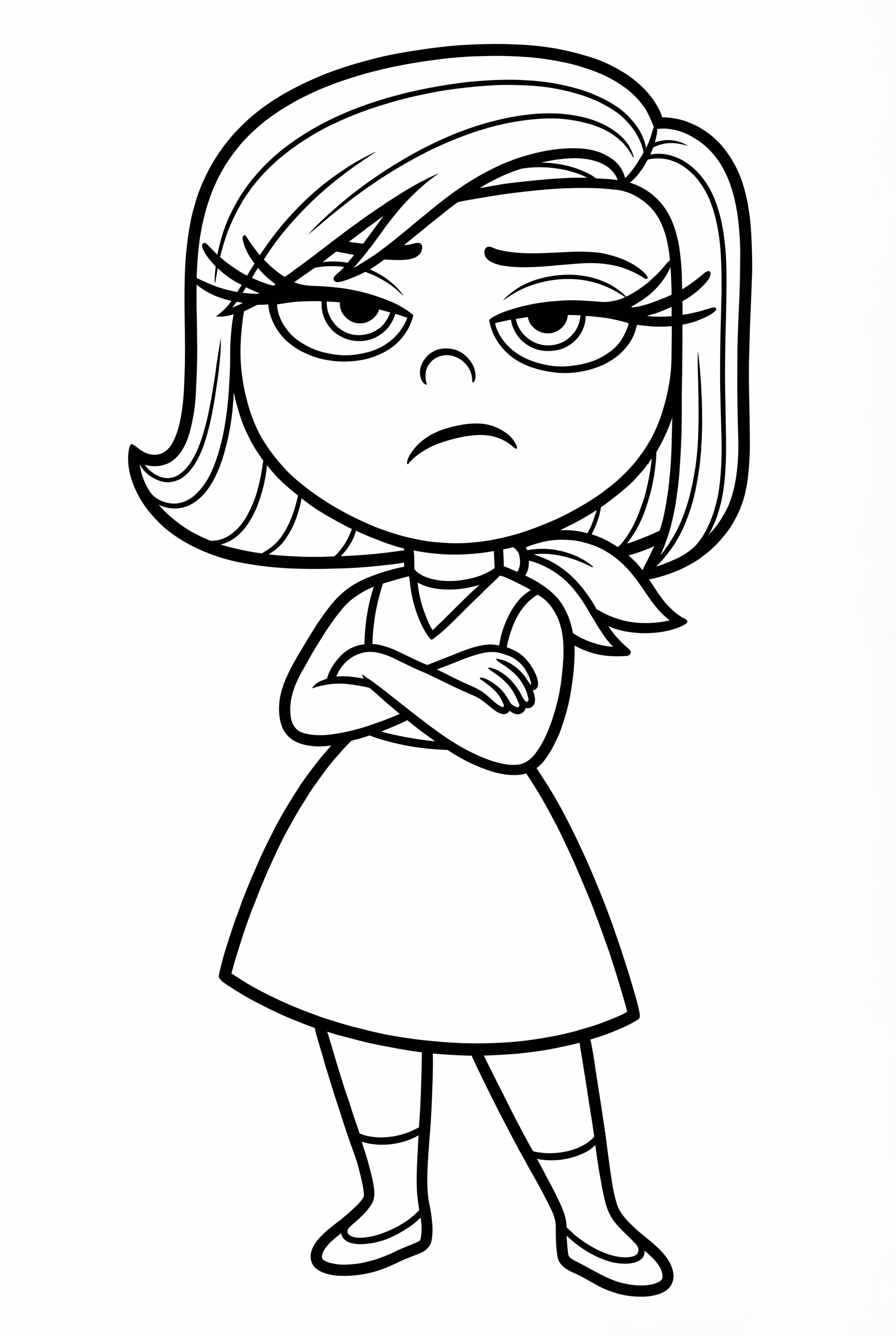 アニメ映画『インサイド・ヘッド』の嫌悪のキャラクター、腕を組んだポーズ