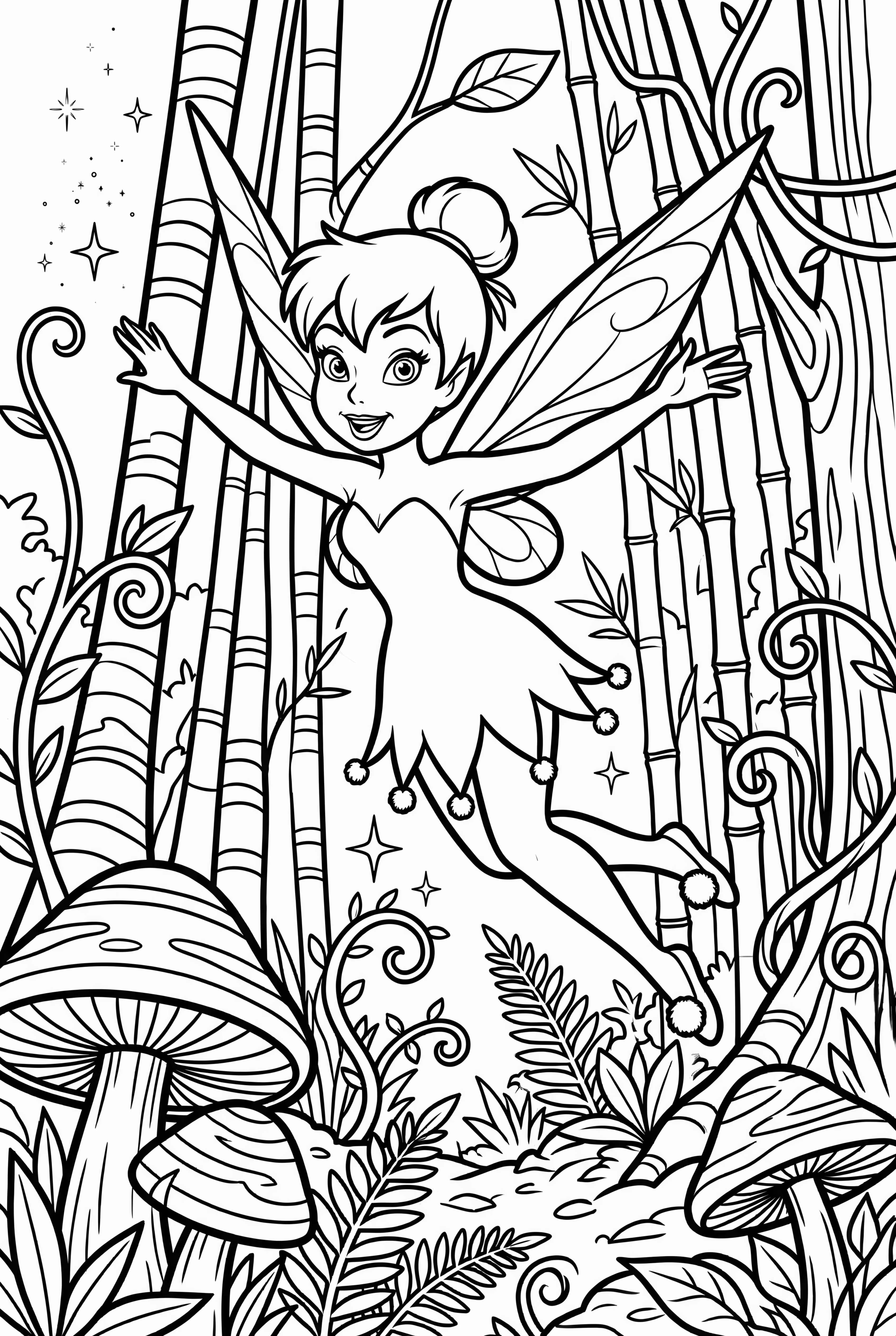 disney tinkerbell volant à travers une forêt magique-2