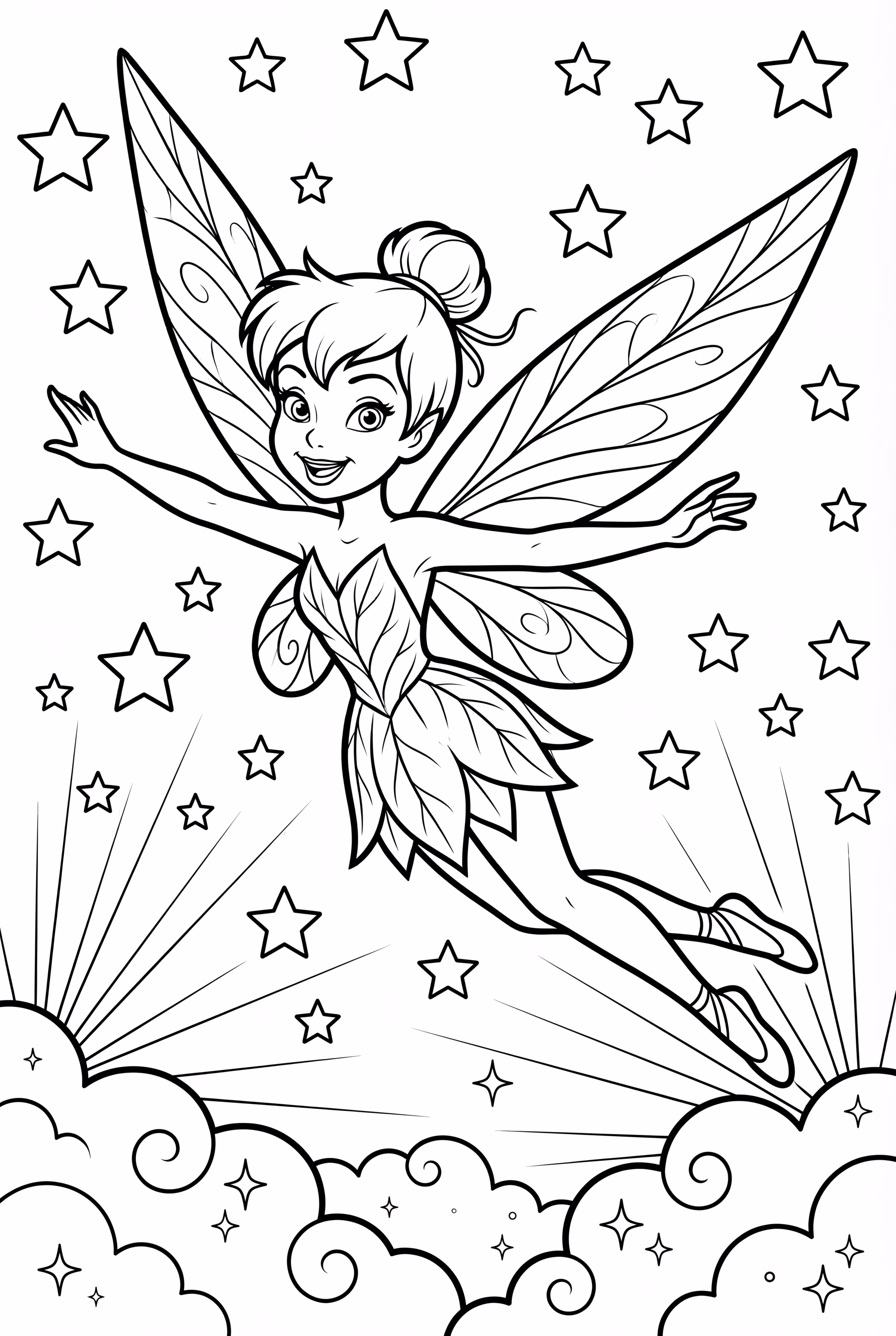 disney clochette entourée d'étoiles