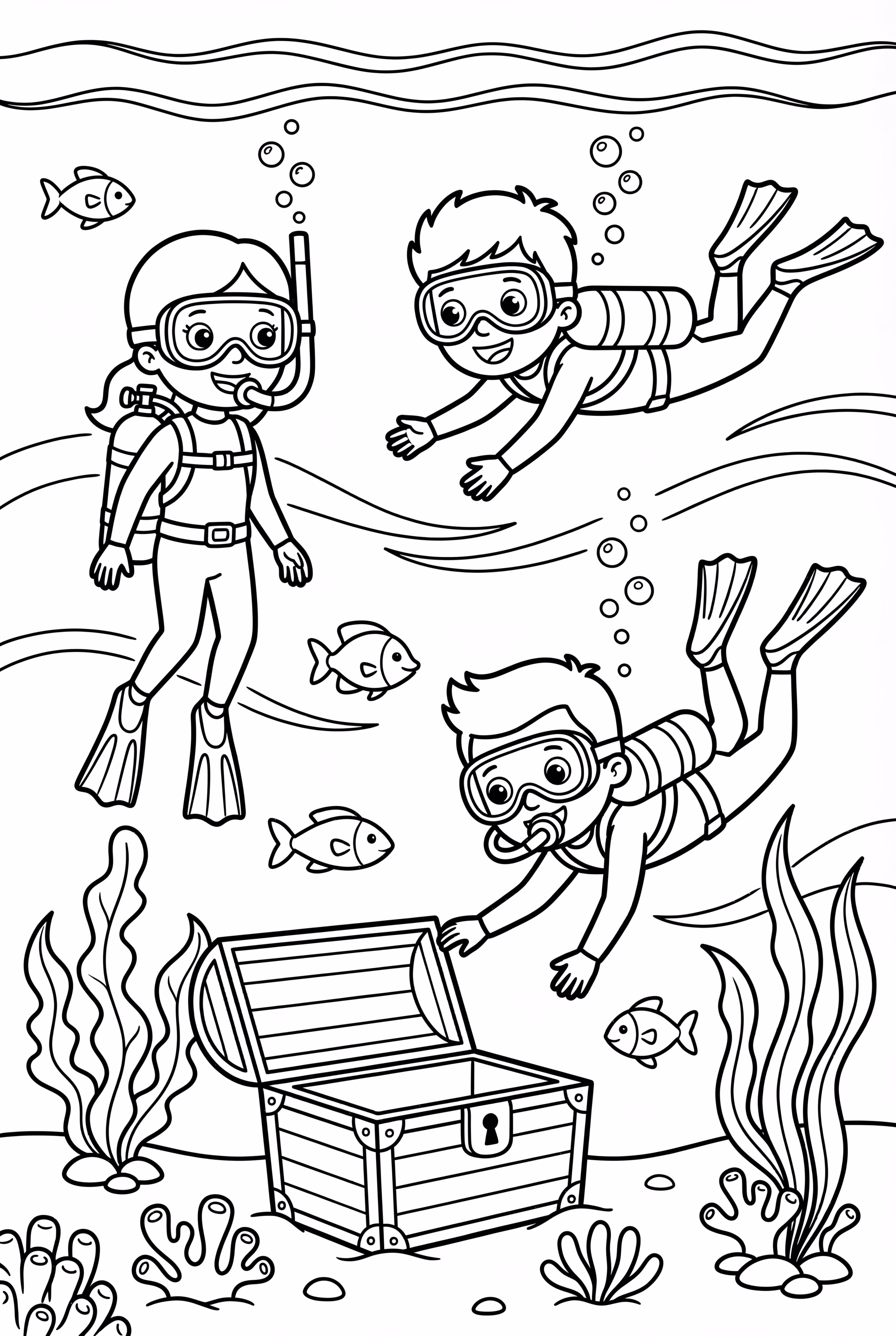 Divers Exploring Under The Sea