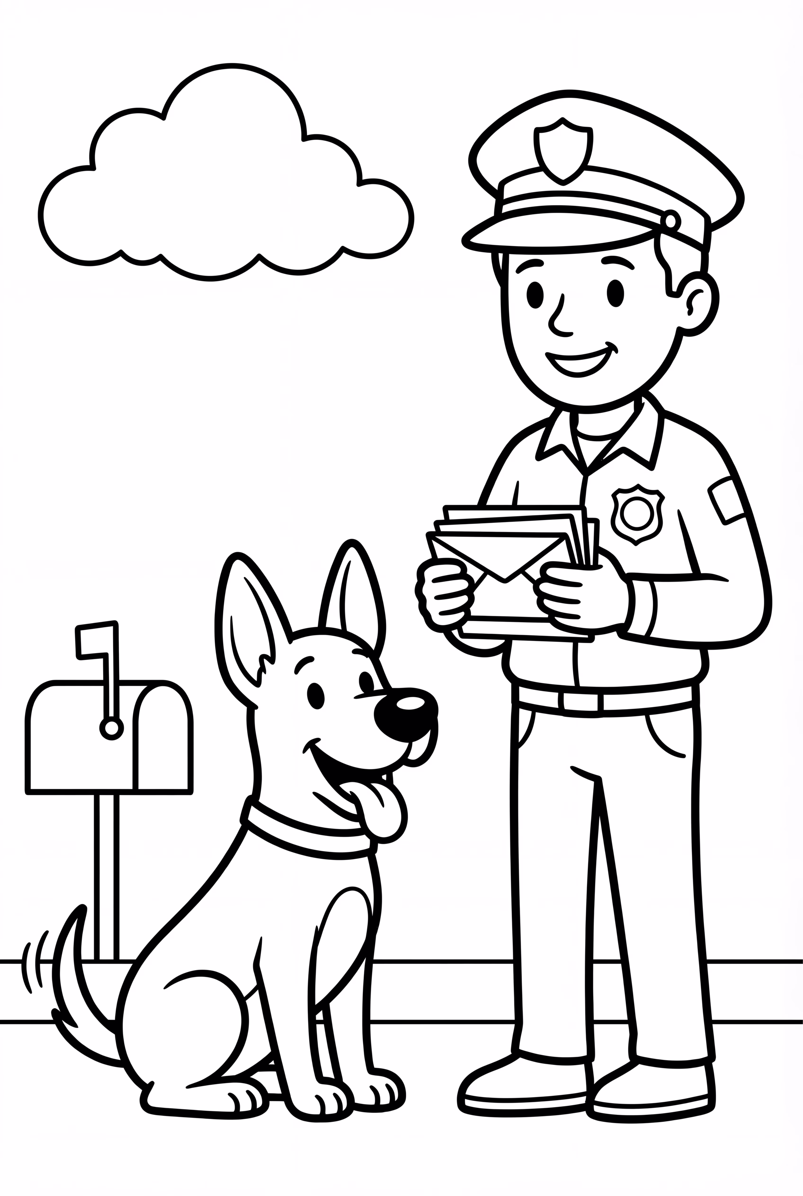 개와 우편배달부 장면