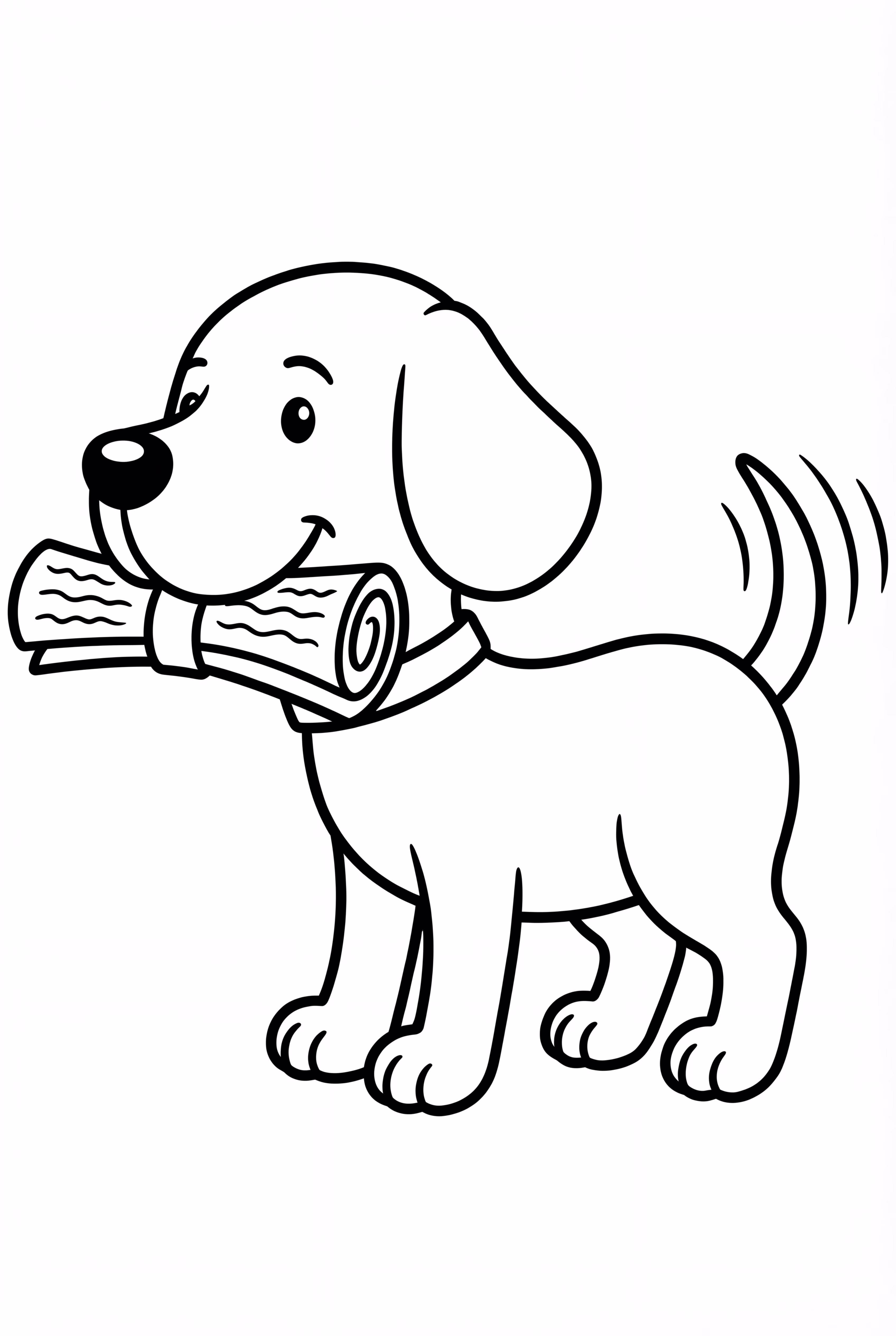 Dog Carrying Newspaper