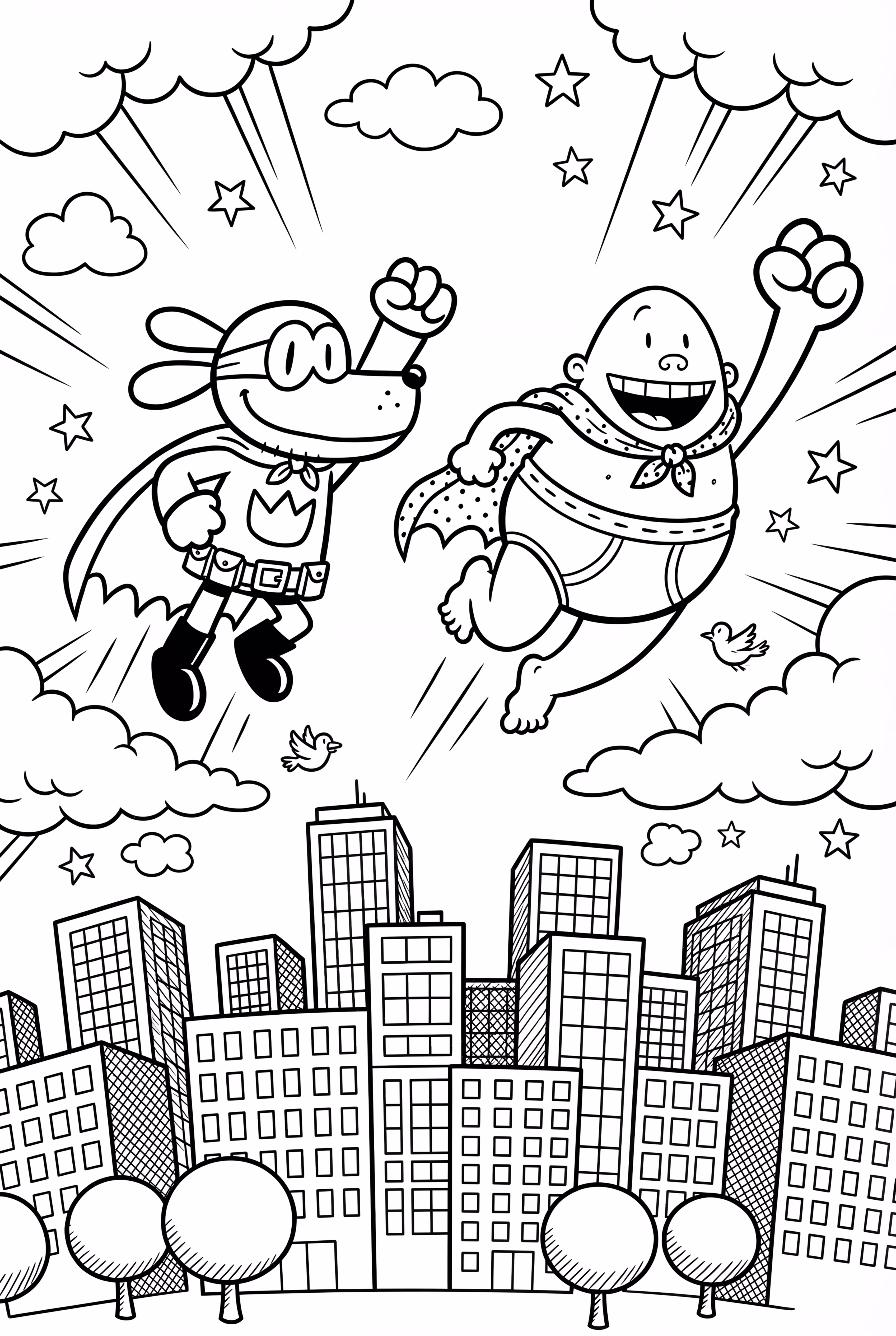 Dog Man And Captain Underpants Flying