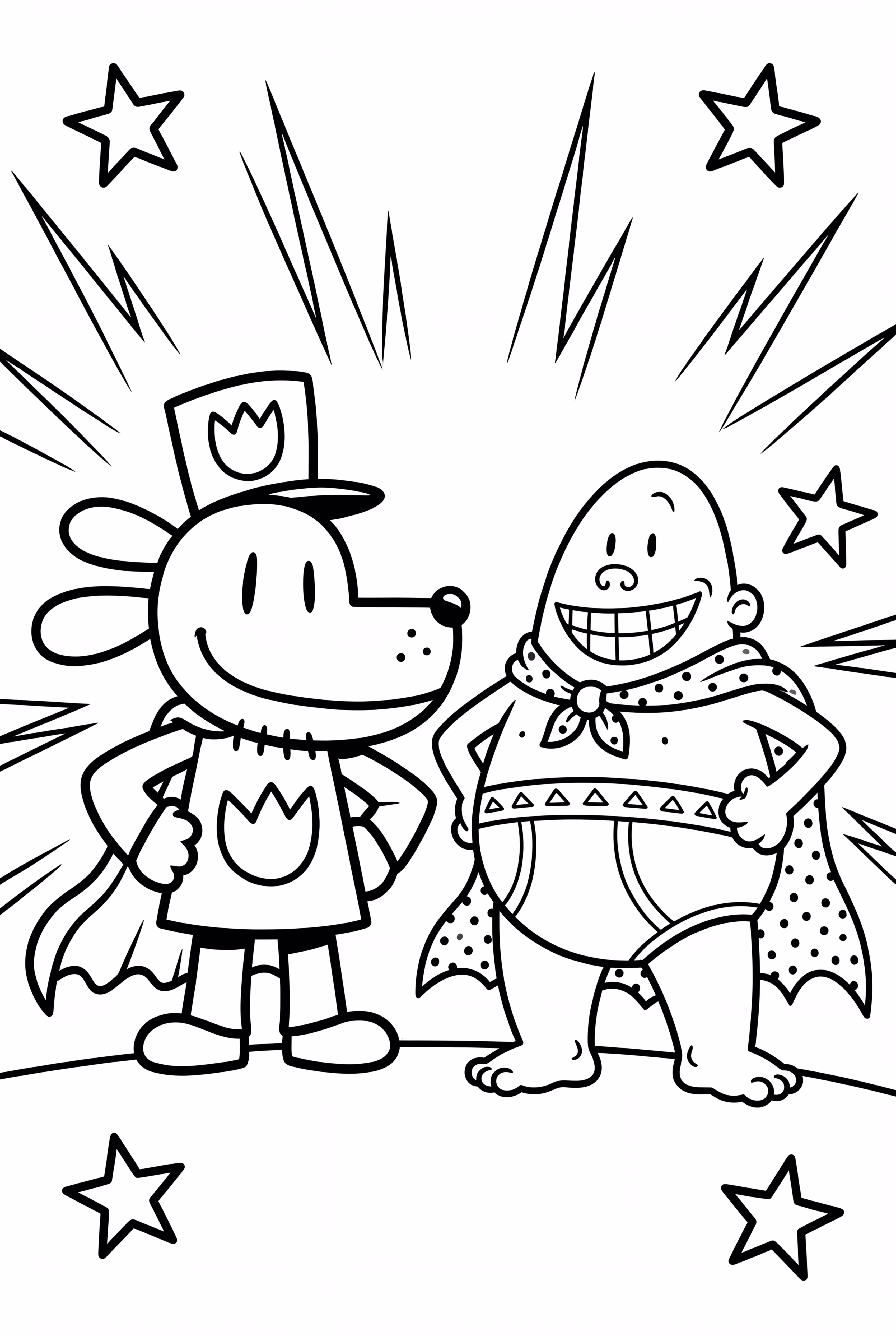 狗狗侠和内裤队长的摆姿势