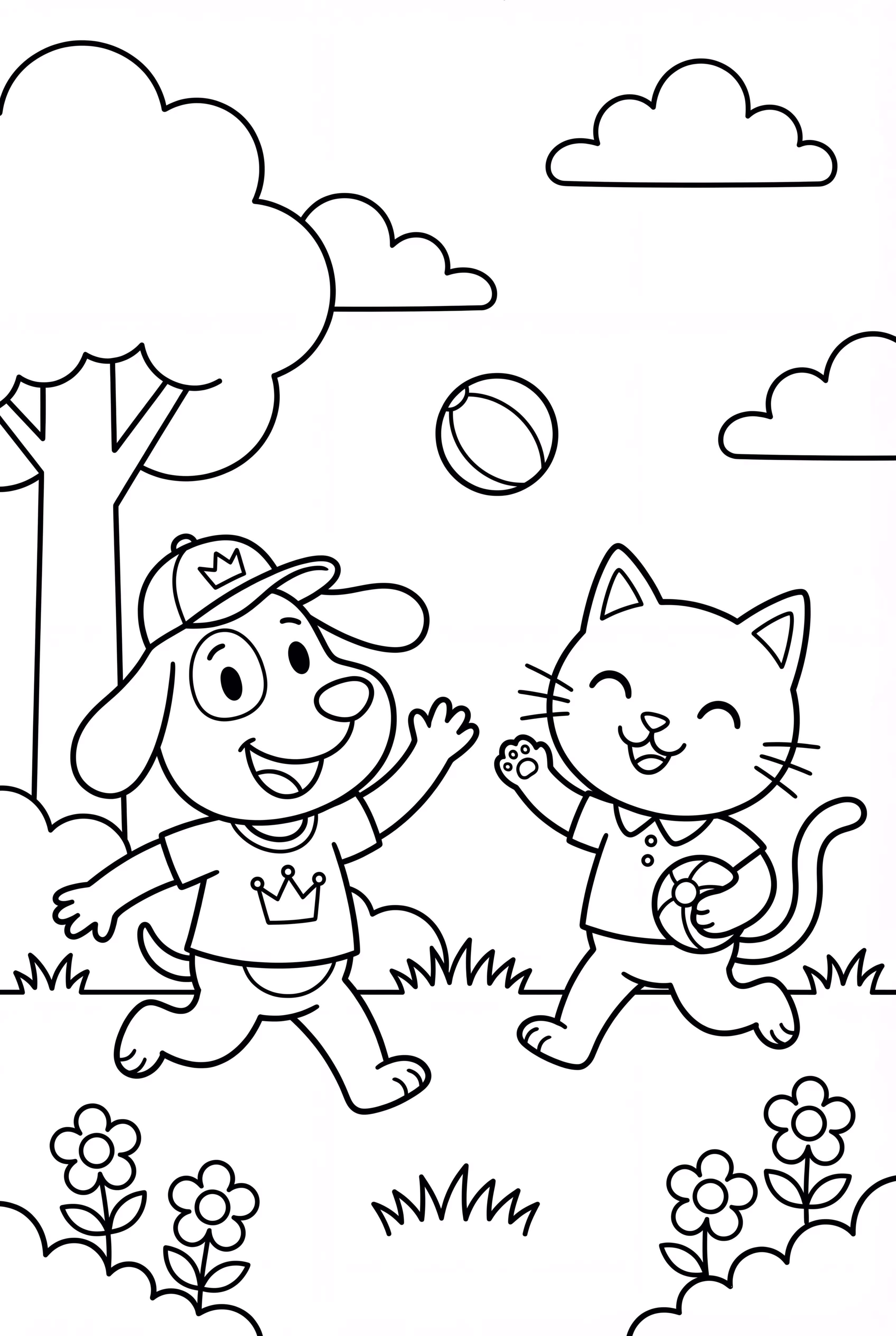 狗狗侠和猫咪小子玩耍