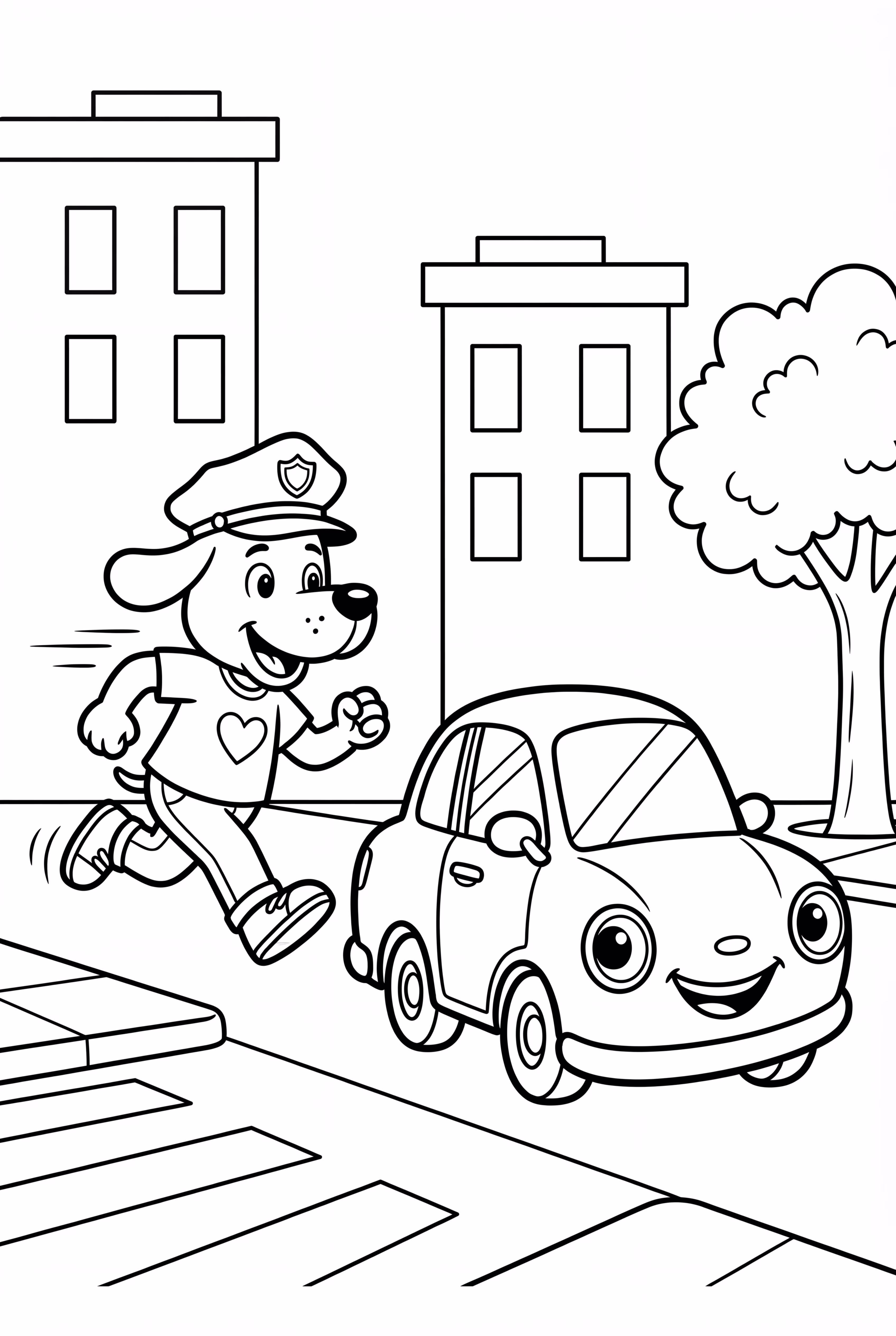 Dog Man Chasing A Car