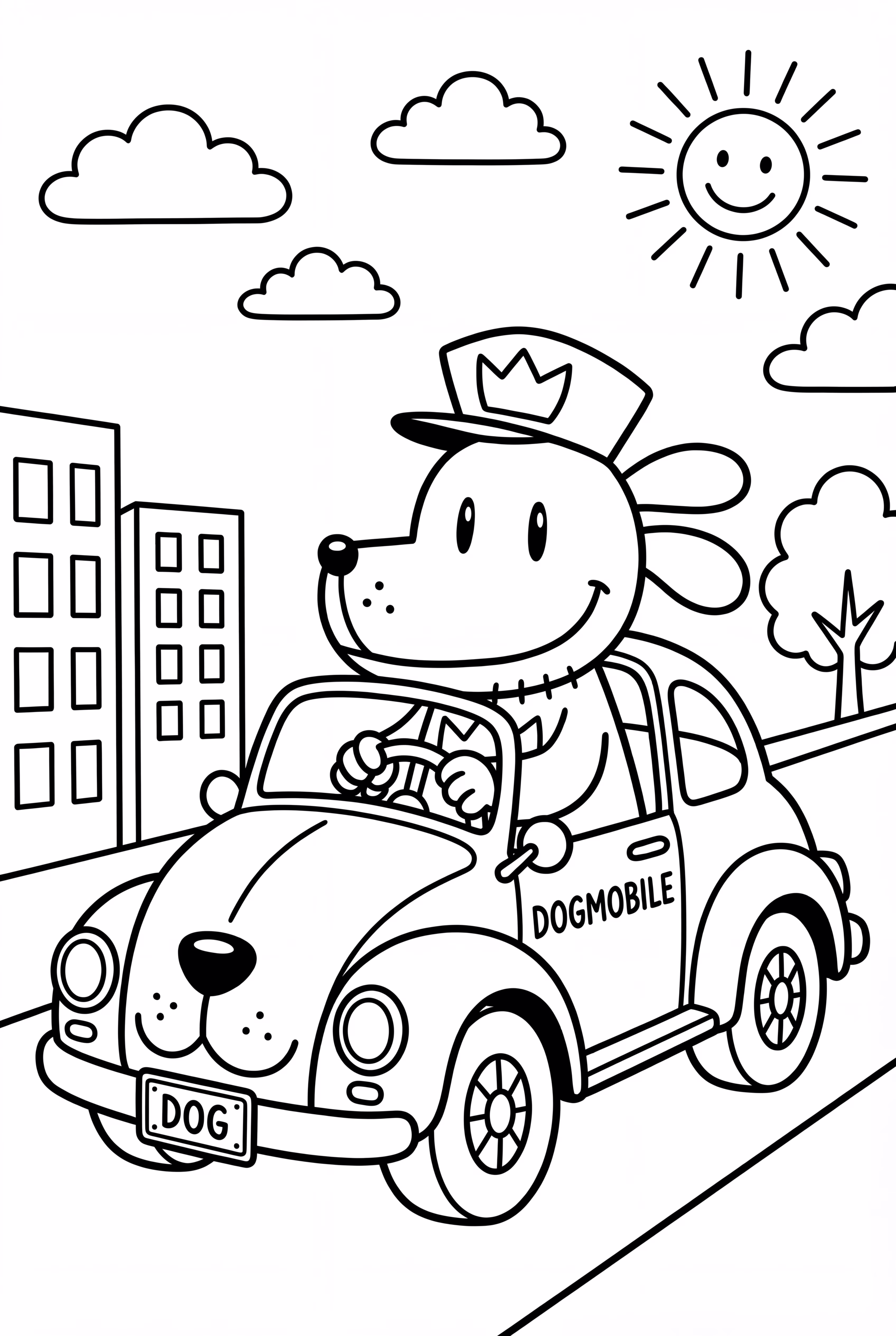 Dog Man Driving The Dogmobile