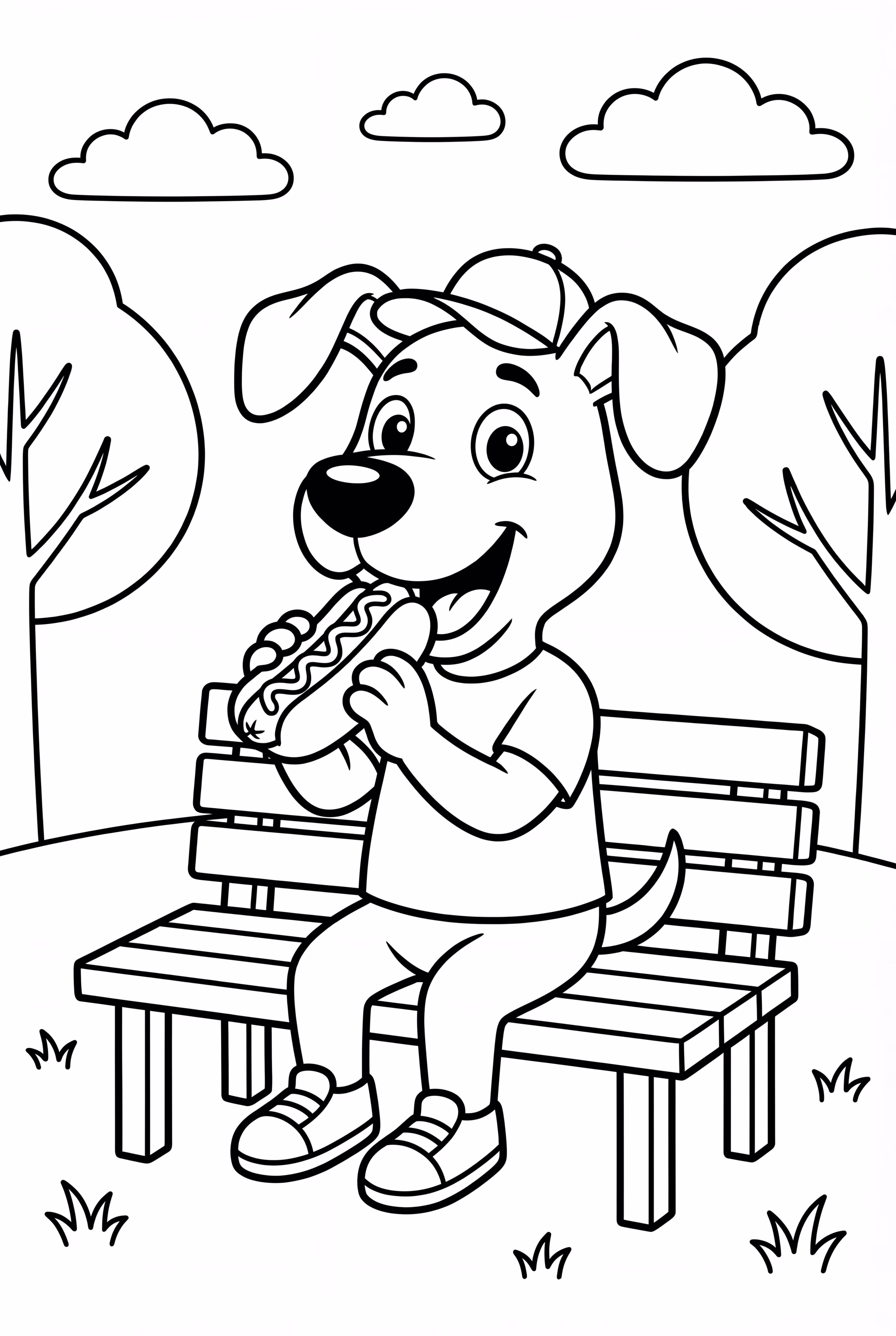 Dog Man Eating A Hot Dog